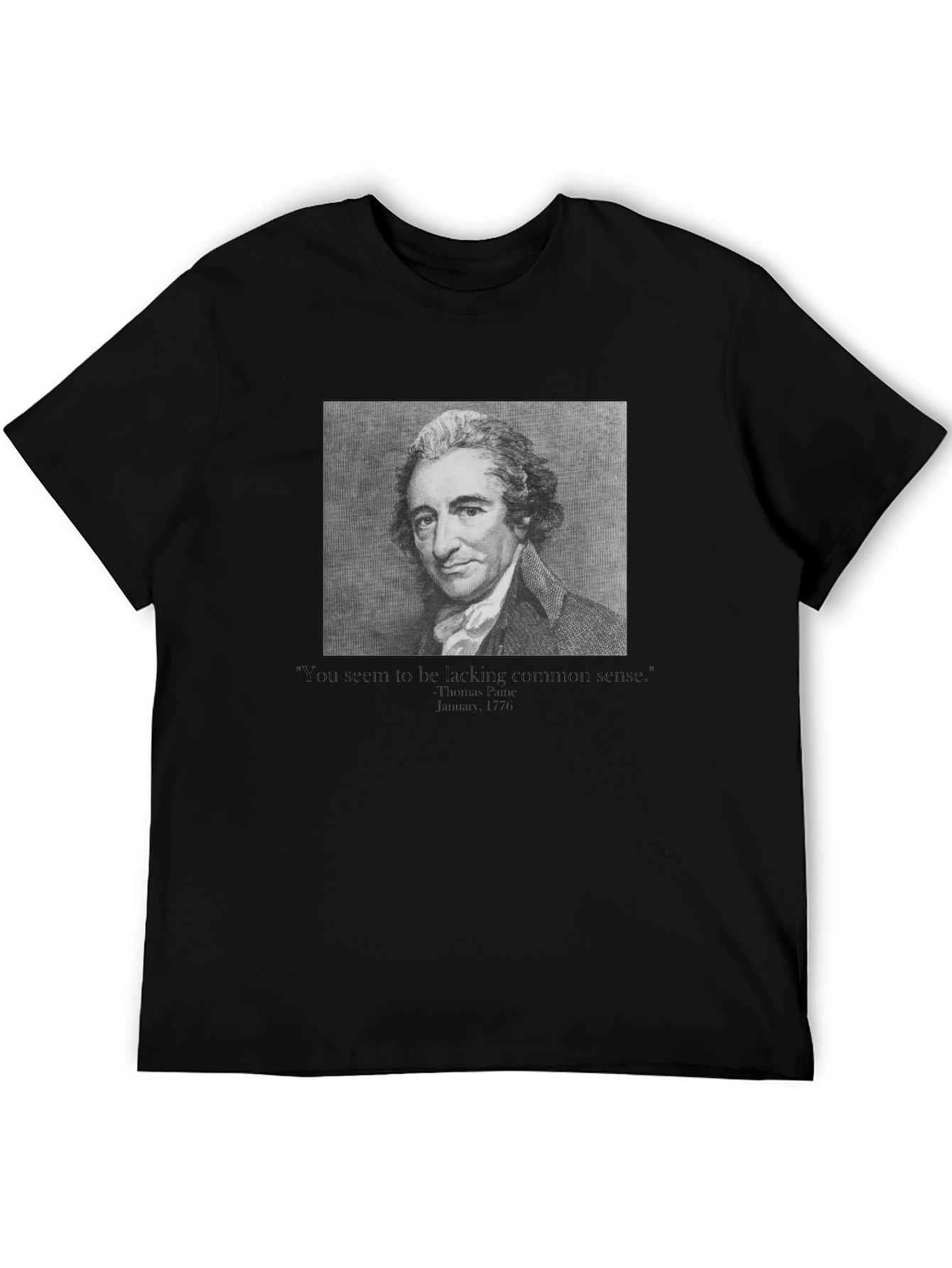 Black Thomas Paine Common Sense T-Shirt view 5