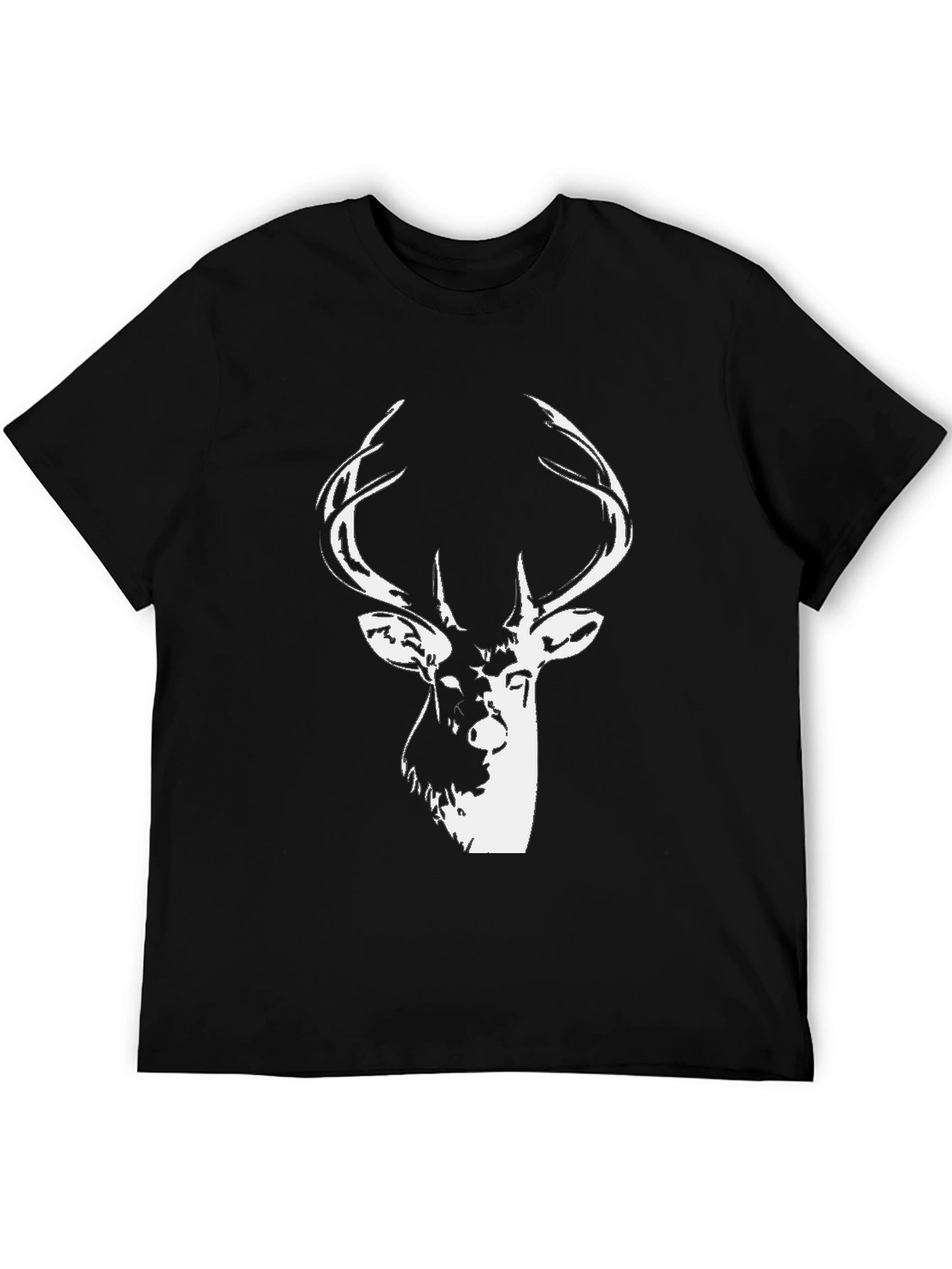 Black Stag Graphic Black T-Shirt - Men's Casual Tee view 5