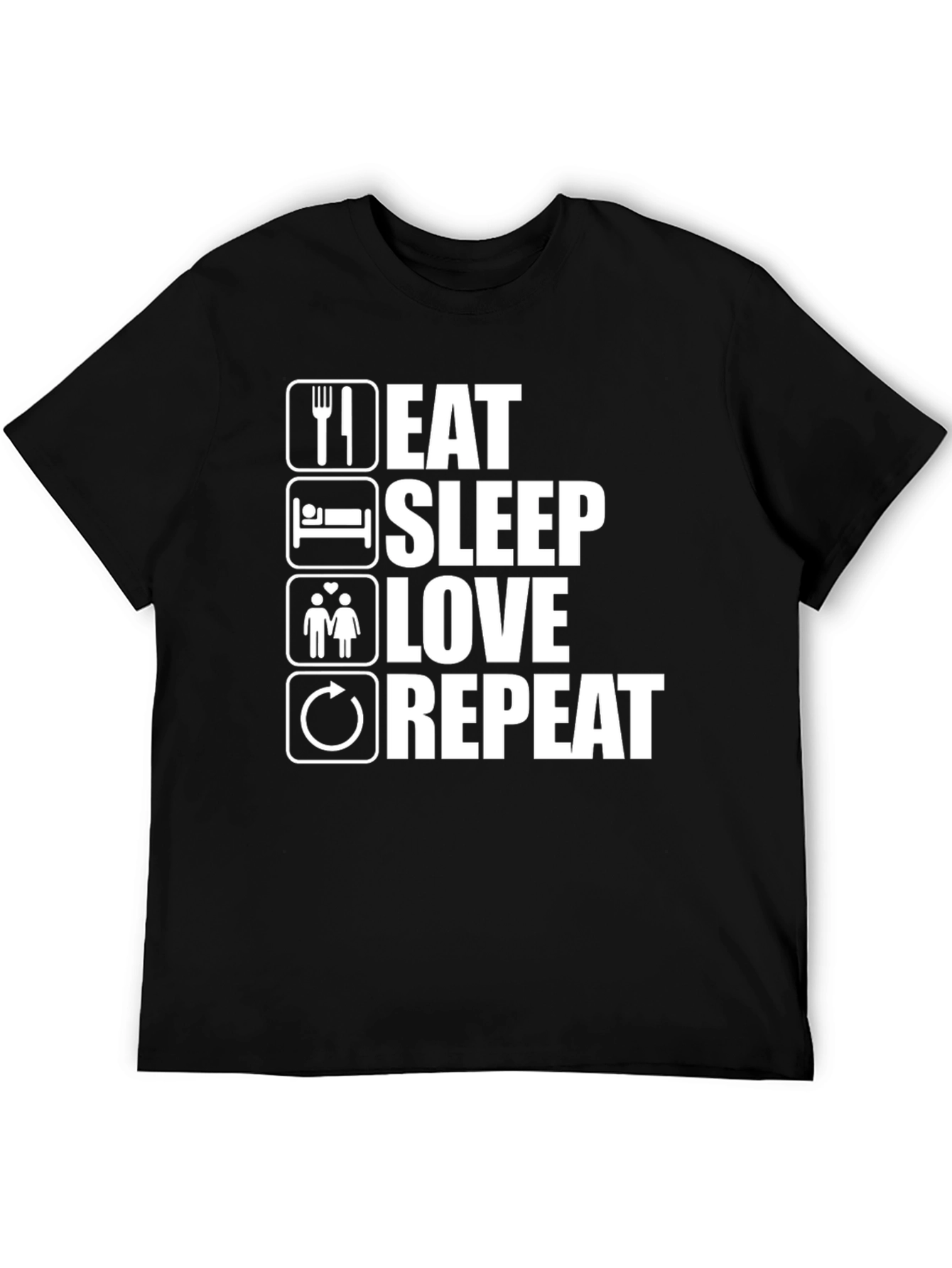 Black Eat Sleep Love Repeat Graphic Tee - Unisex view 5