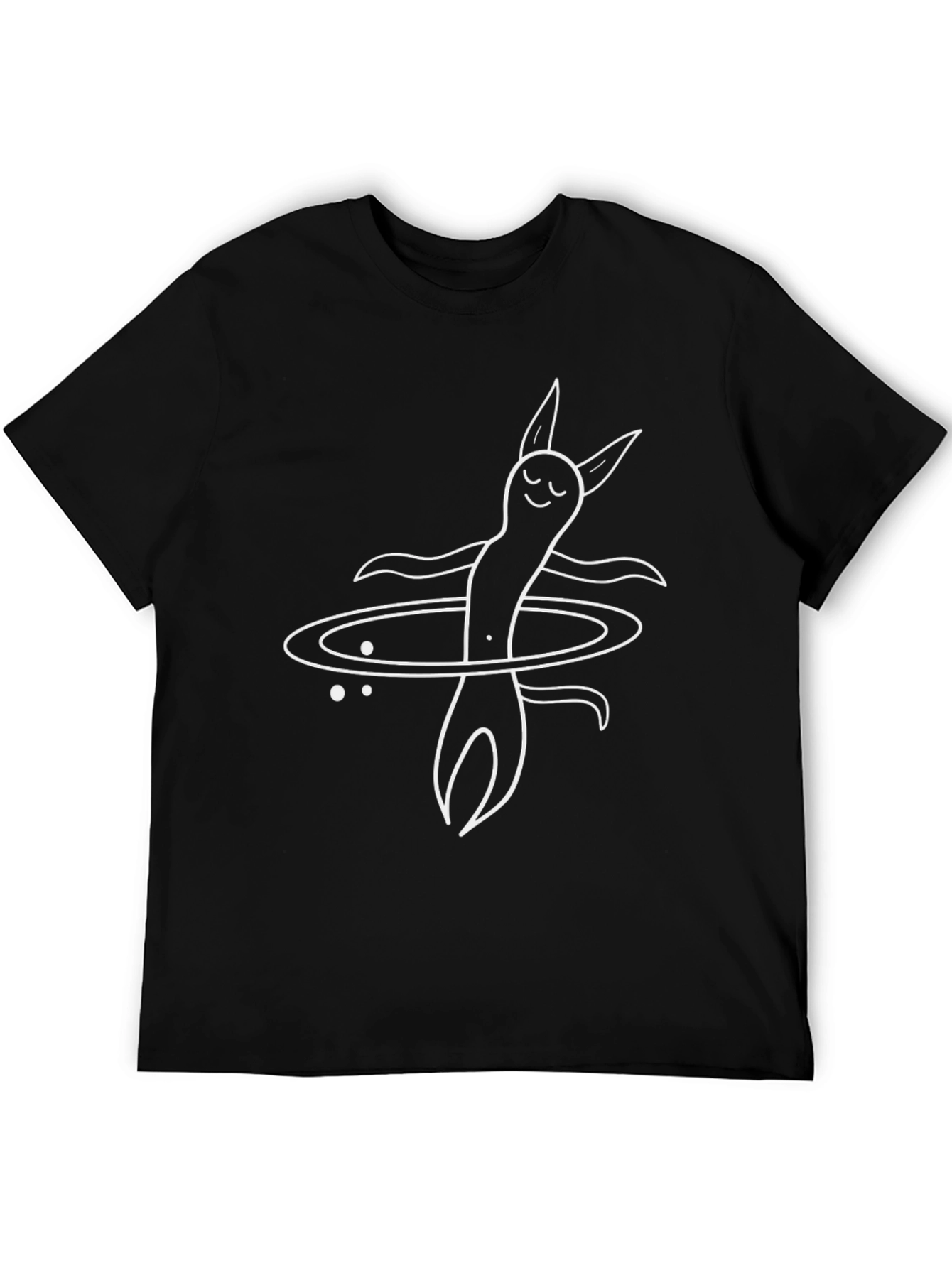 Black Cosmic Worm T-Shirt - Black Cotton Graphic Tee view 5