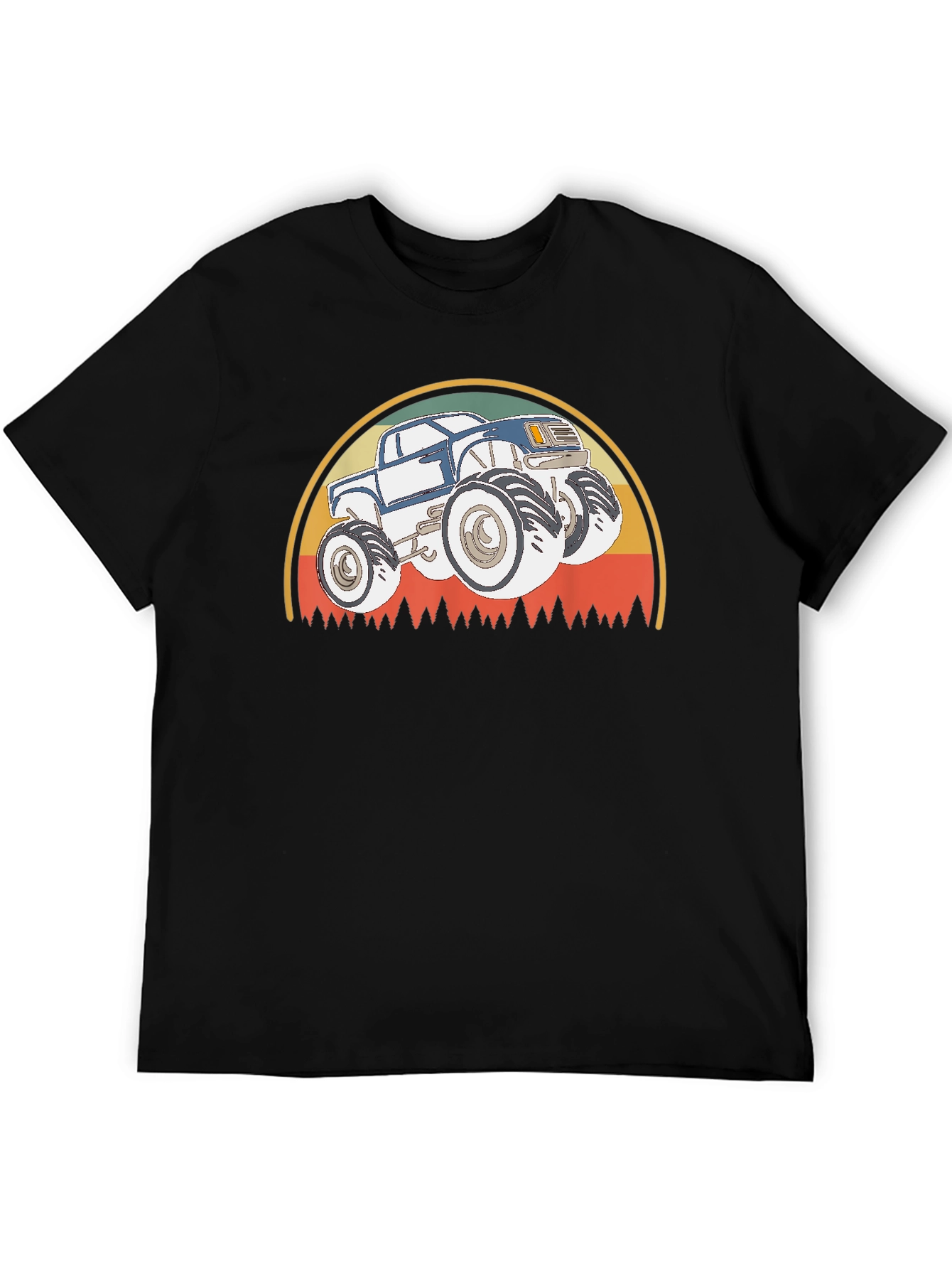 Black Monster Truck T-Shirt - Retro Style Design view 5