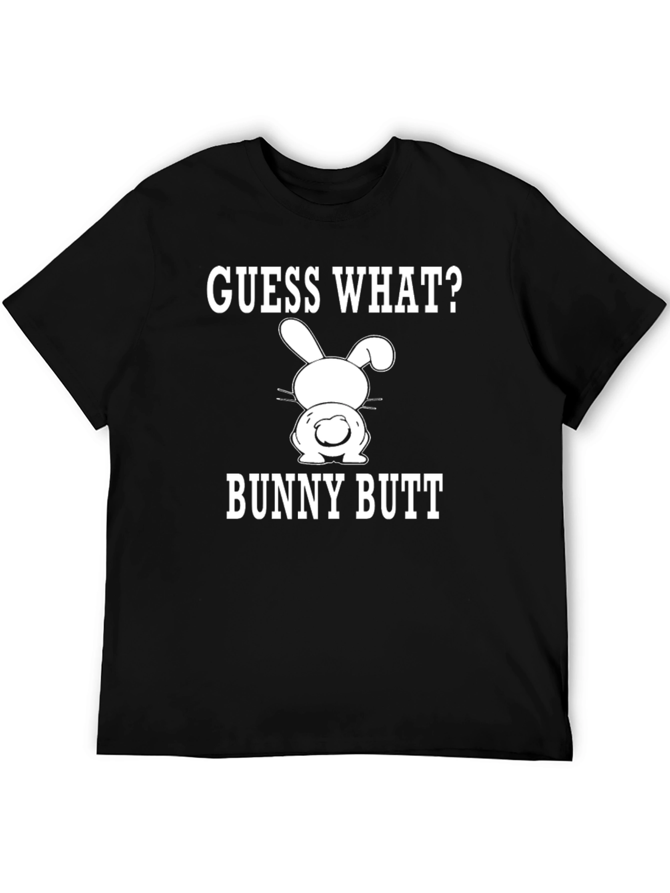 Black Guess What? Bunny Butt T-Shirt - Funny Easter Tee view 5