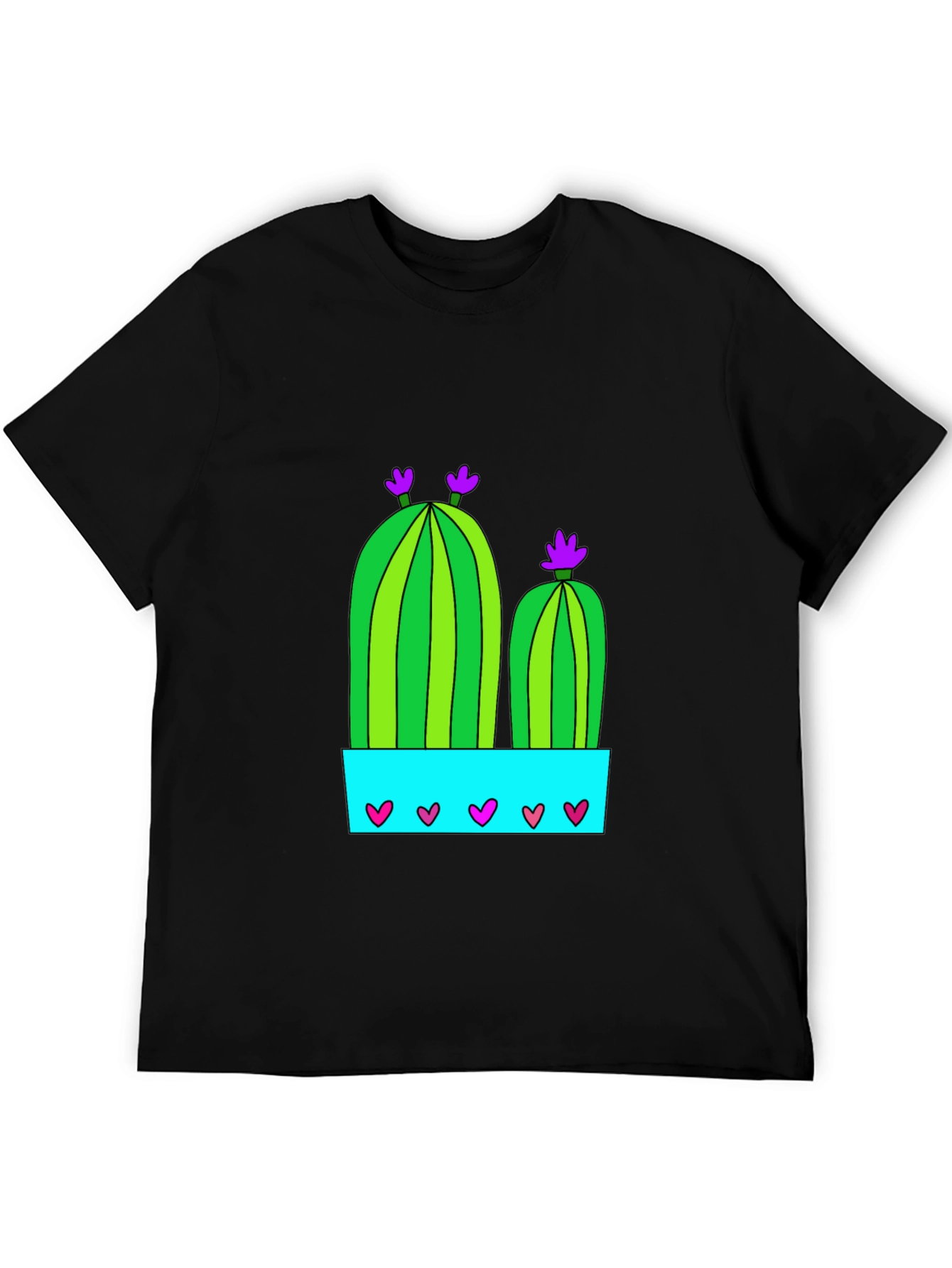 Black Cactus in Pot Graphic Tee - Black view 5