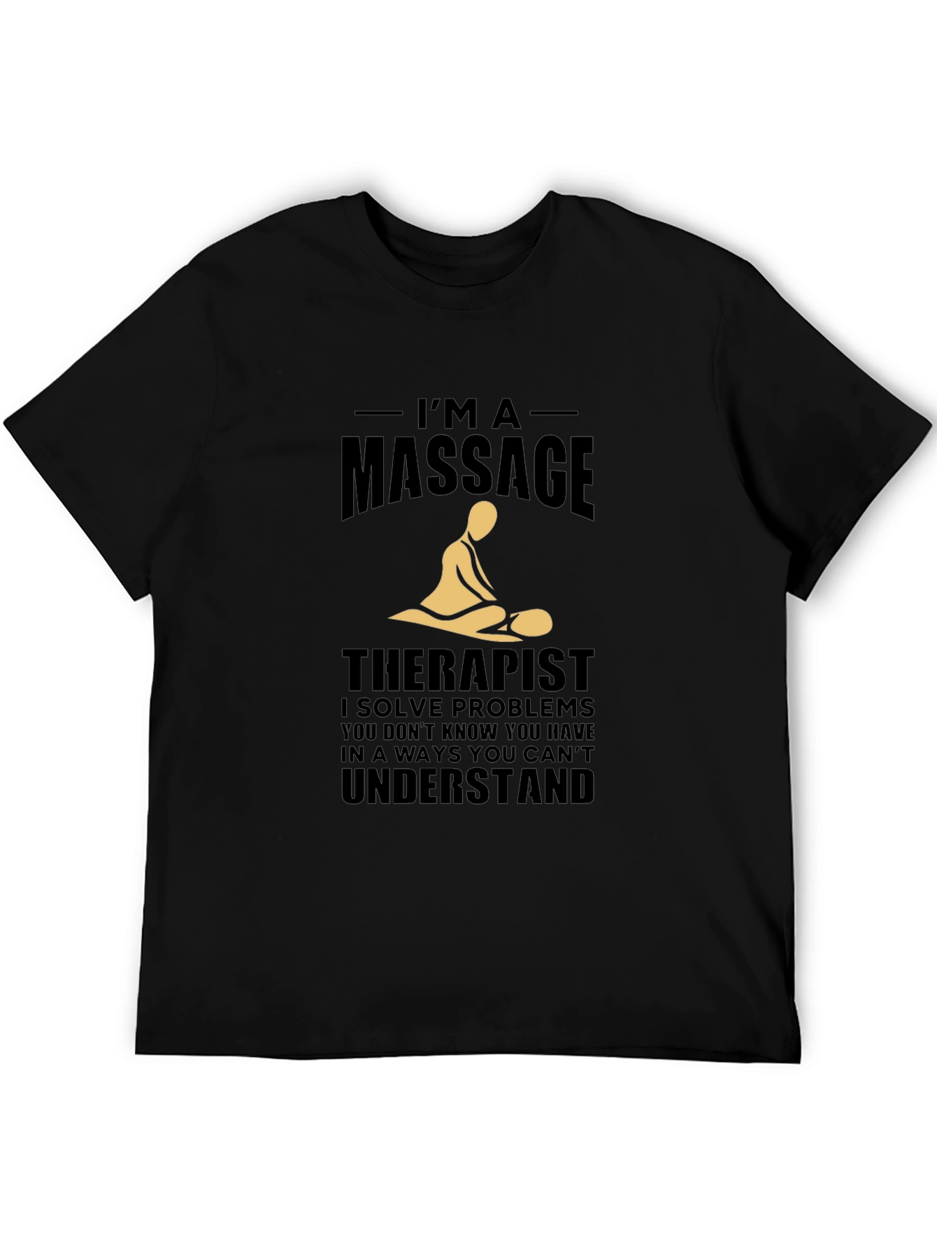Black Massage Therapist Novelty Graphic T-Shirt view 5