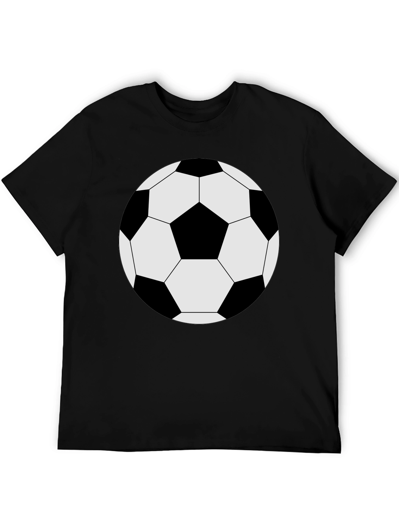 Black Soccer Ball Graphic Tee - Black Cotton T-Shirt view 5