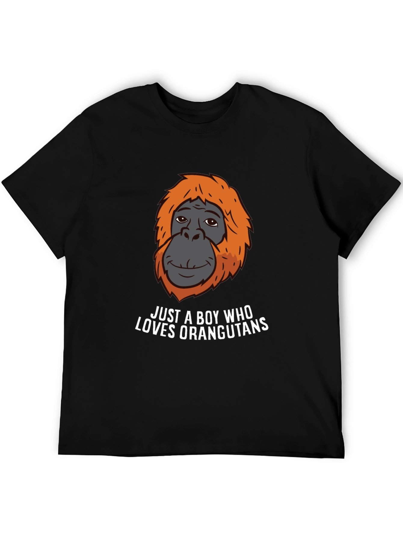 Black Boy Who Loves Orangutans T-Shirt view 5