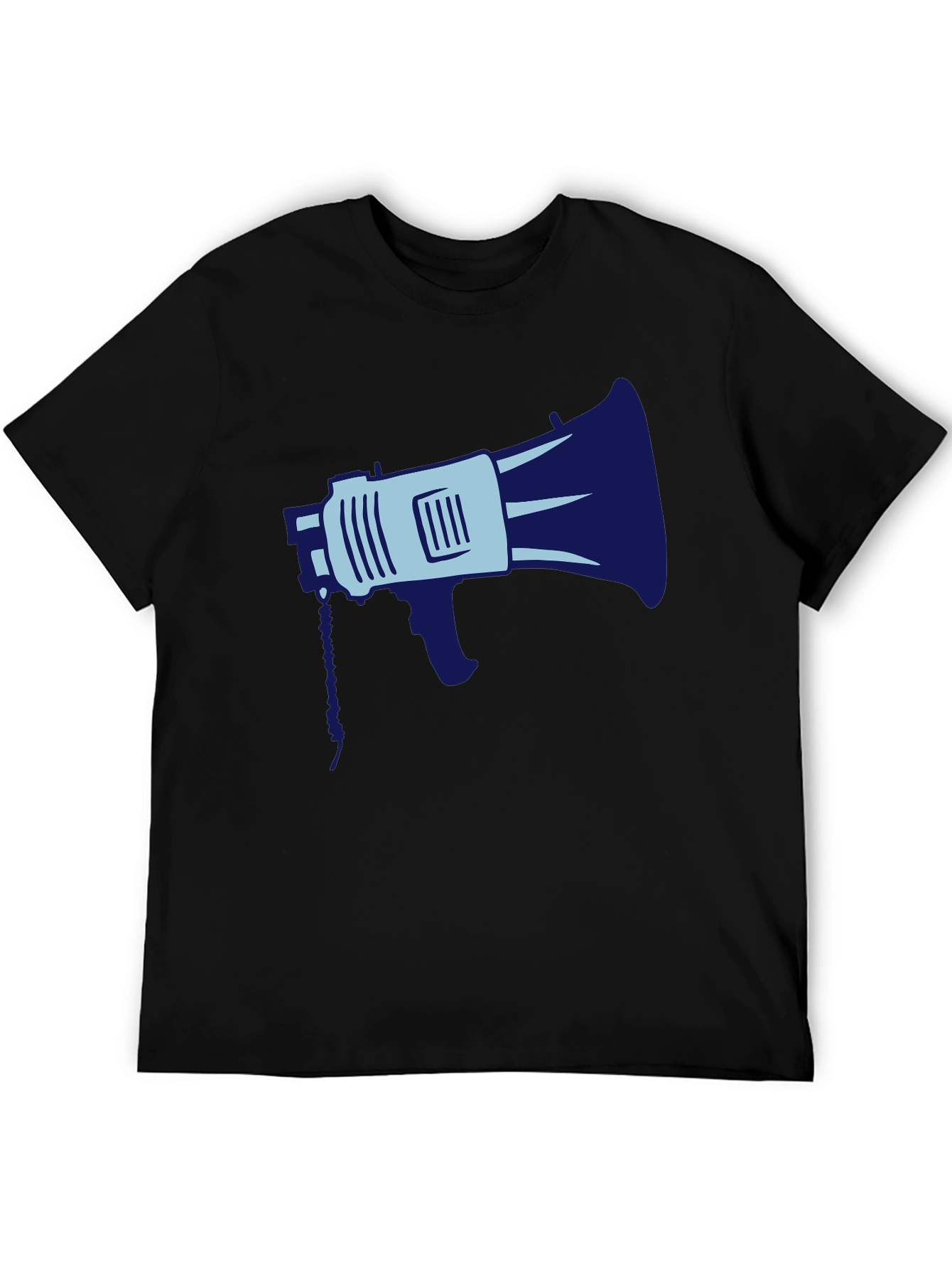 Black Megaphone Graphic Tee - Black Cotton Blend view 5