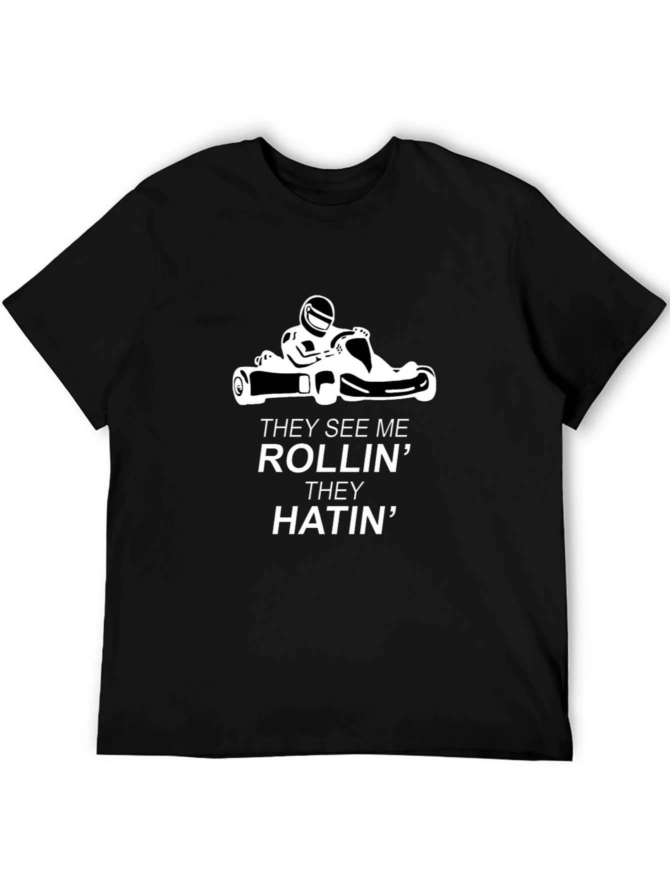 Black Rollin' Hatin' Go-Kart Black Tee view 5