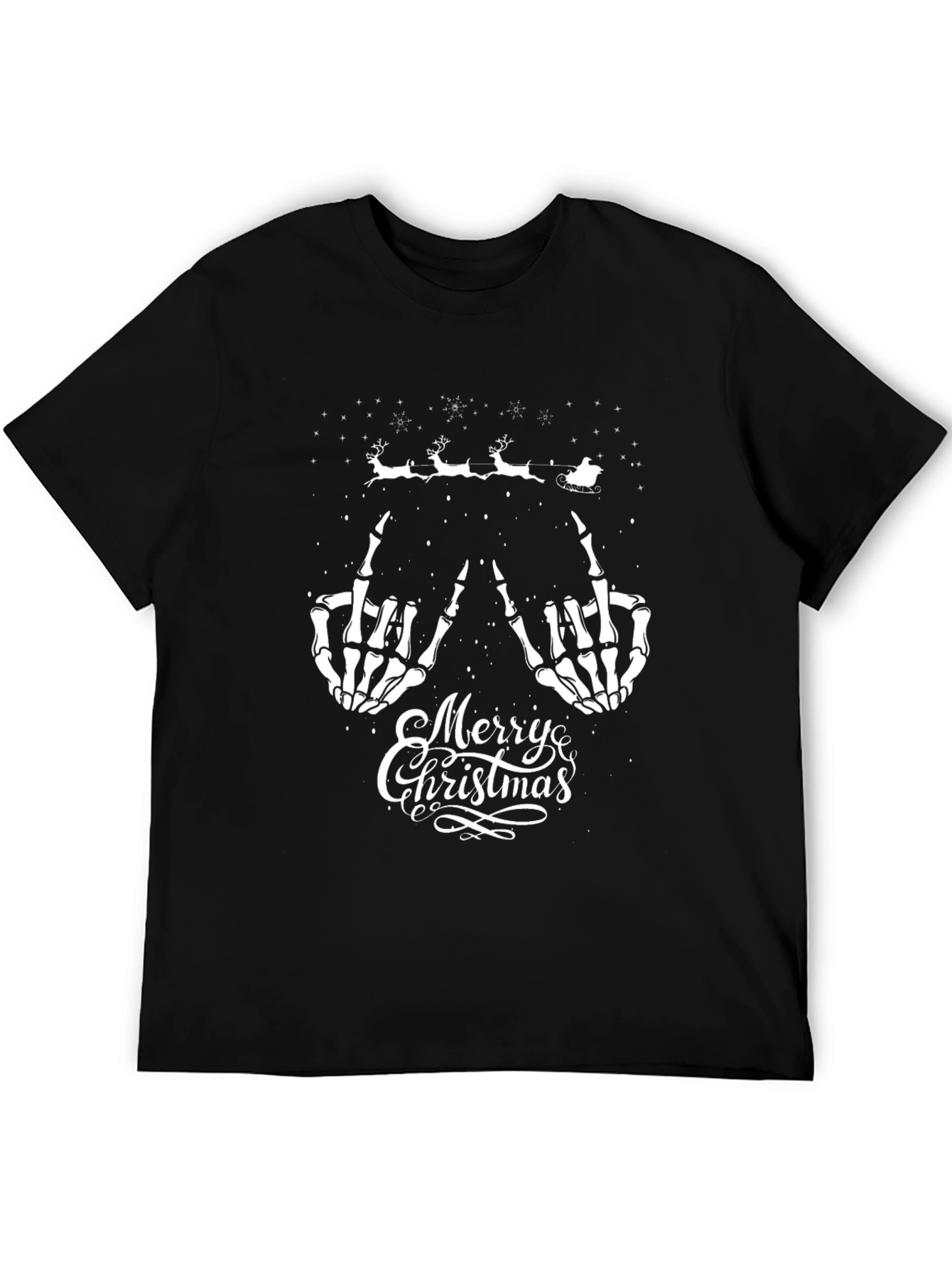 Skeleton Middle Finger Merry Christmas T-Shirt - 5