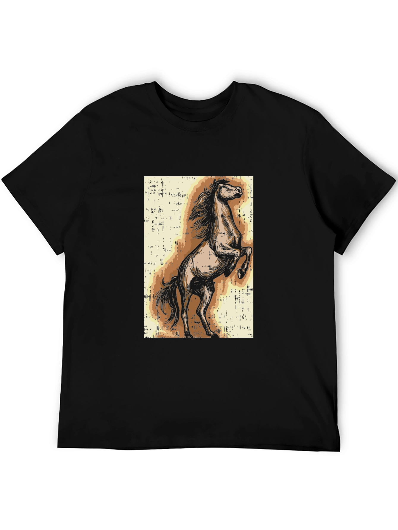 Black Horse Graphic Tee - Black Cotton Blend view 5