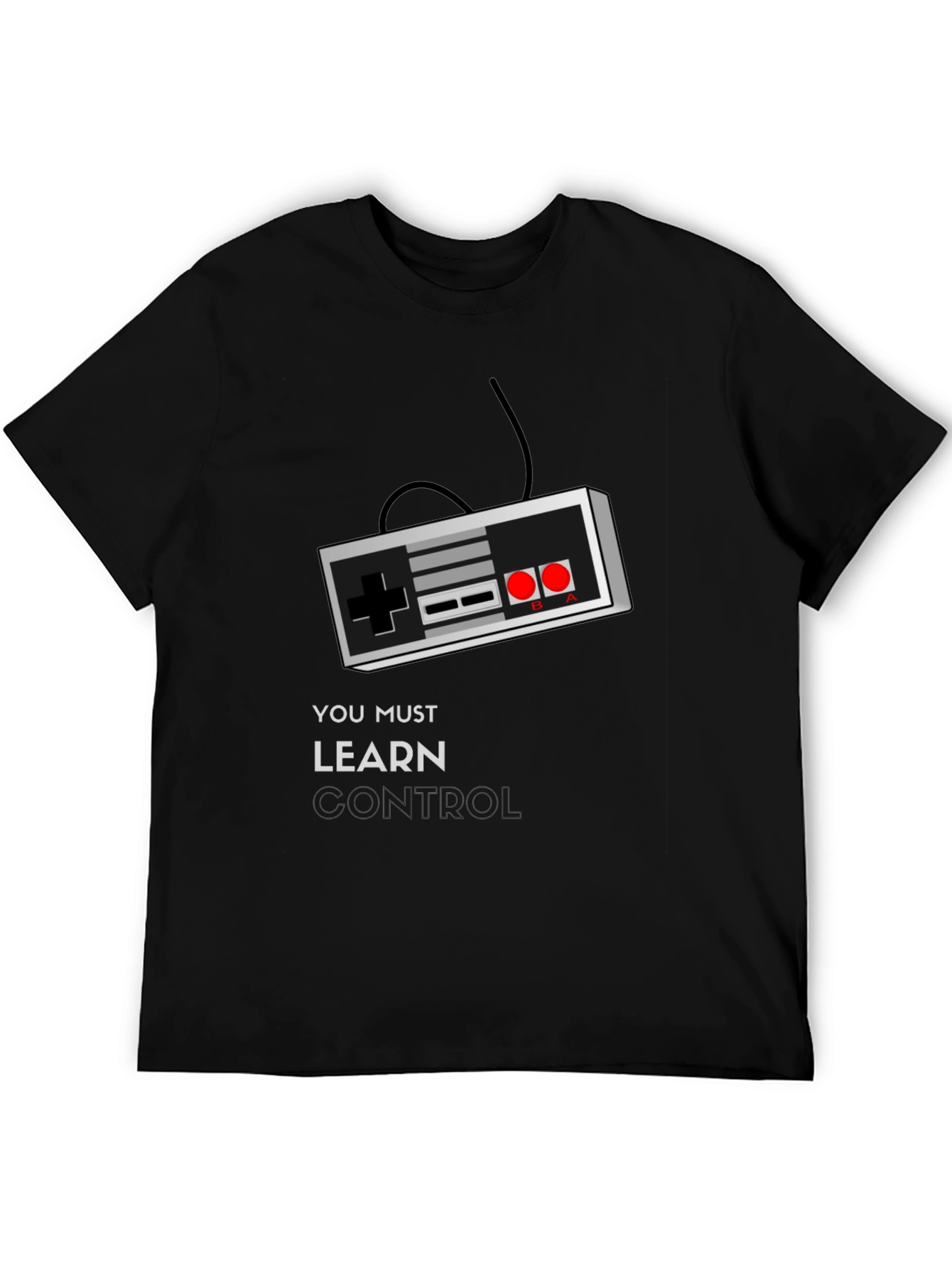 Black Retro Gamer T-Shirt - Learn Control view 5