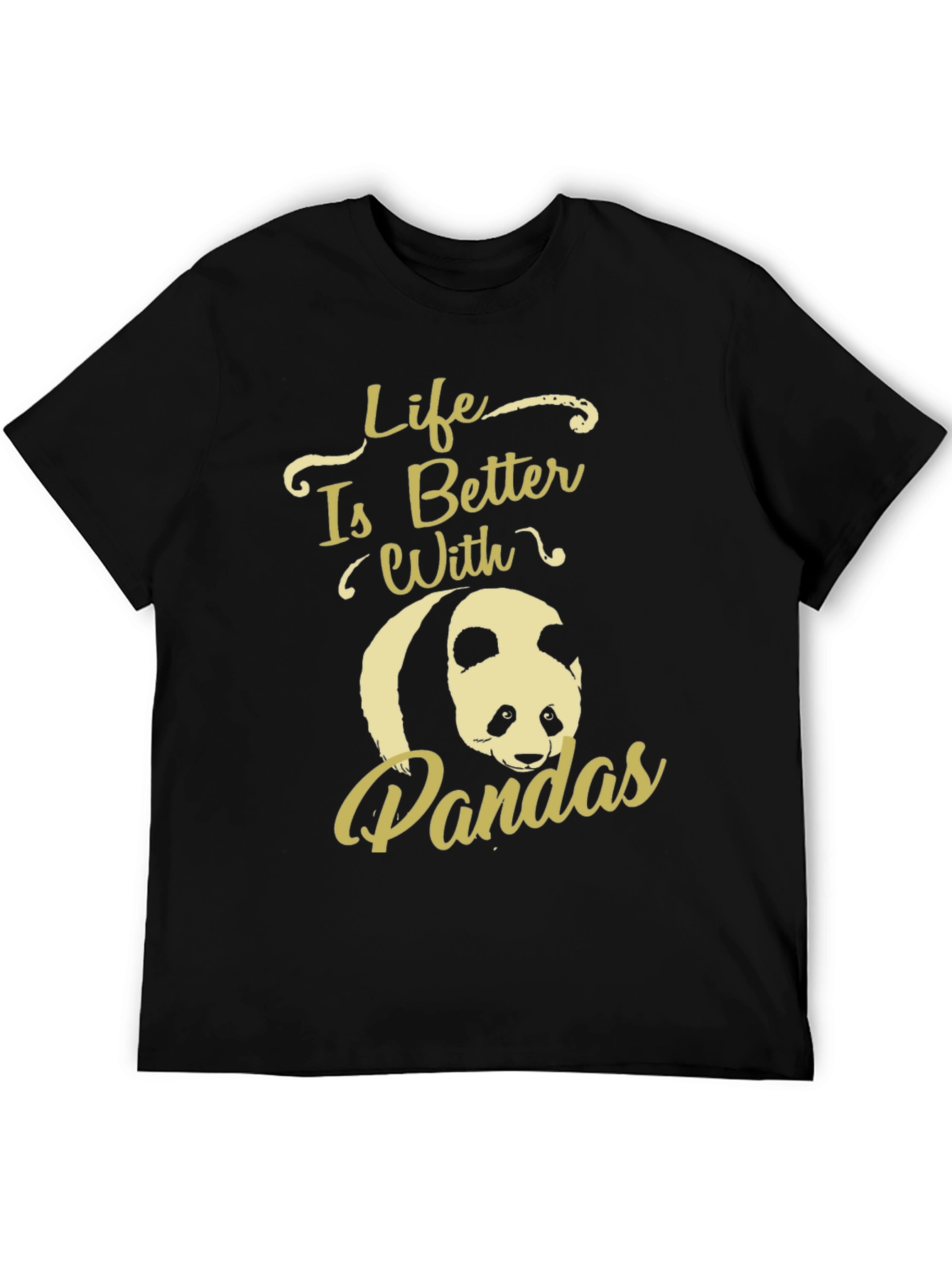 Black Life is Better with Pandas Graphic T-Shirt view 5