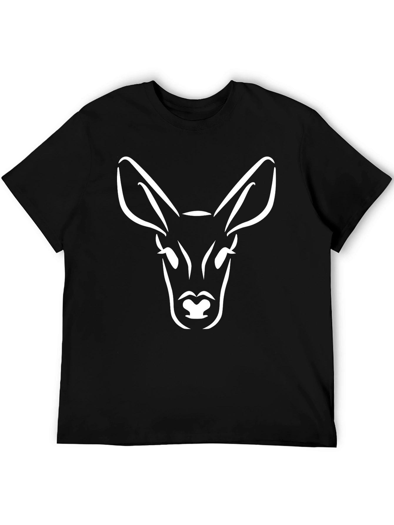 Black Deer Head Graphic T-Shirt - Black view 5