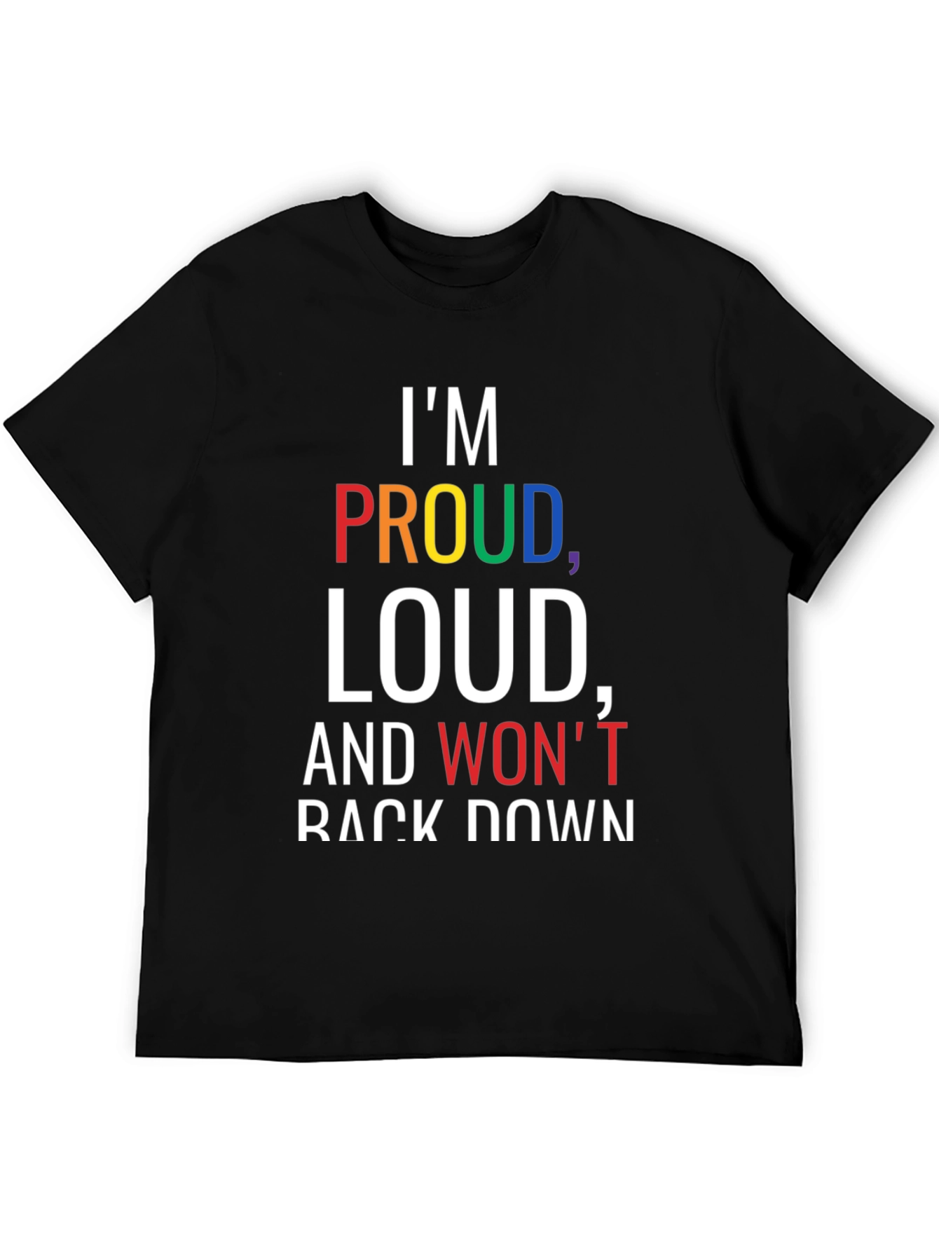 Black Proud Loud T-Shirt - Black Pride Tee view 5