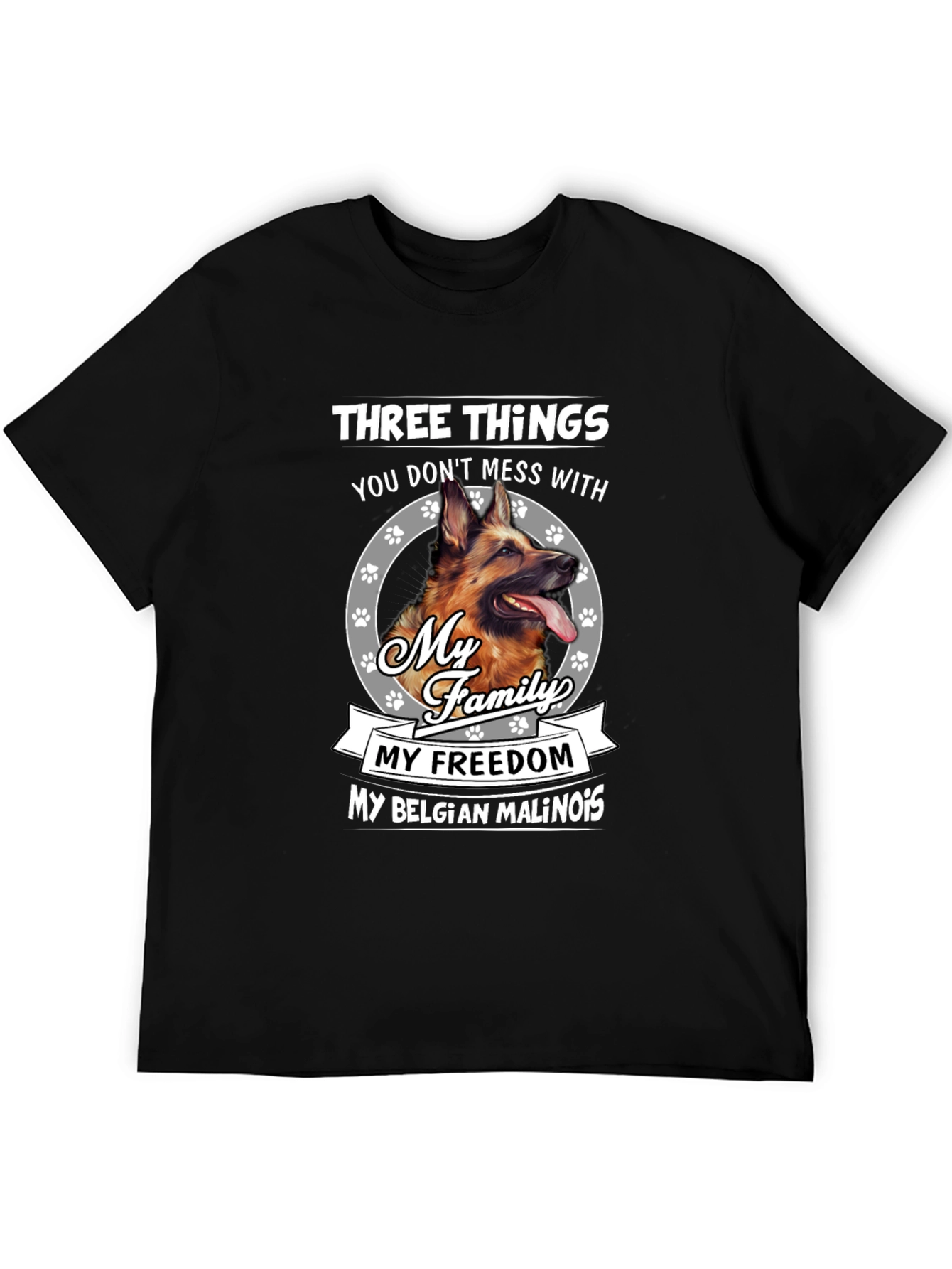Black Belgian Malinois Dog Lover T-Shirt view 5