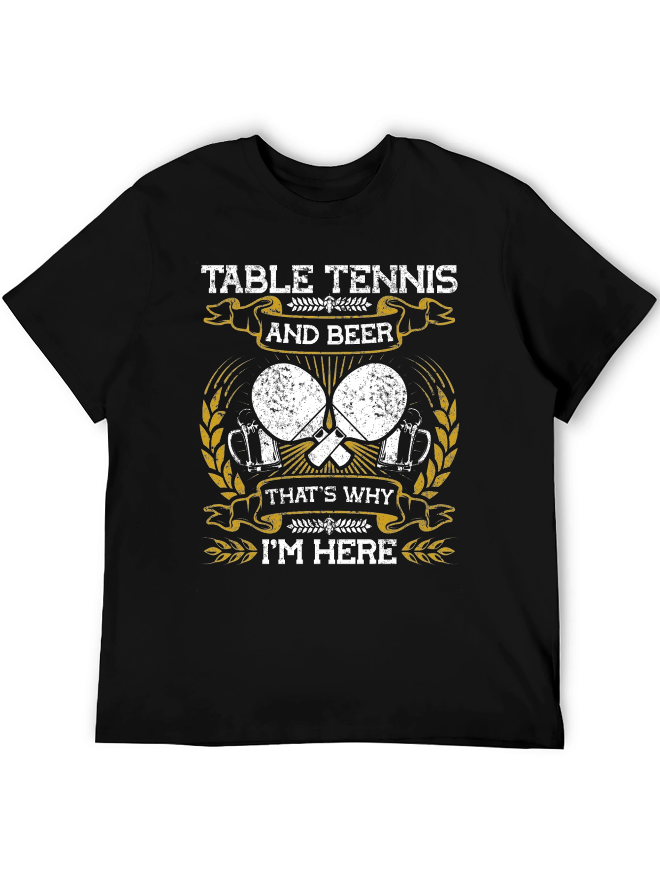 Black Table Tennis and Beer Graphic T-Shirt view 5