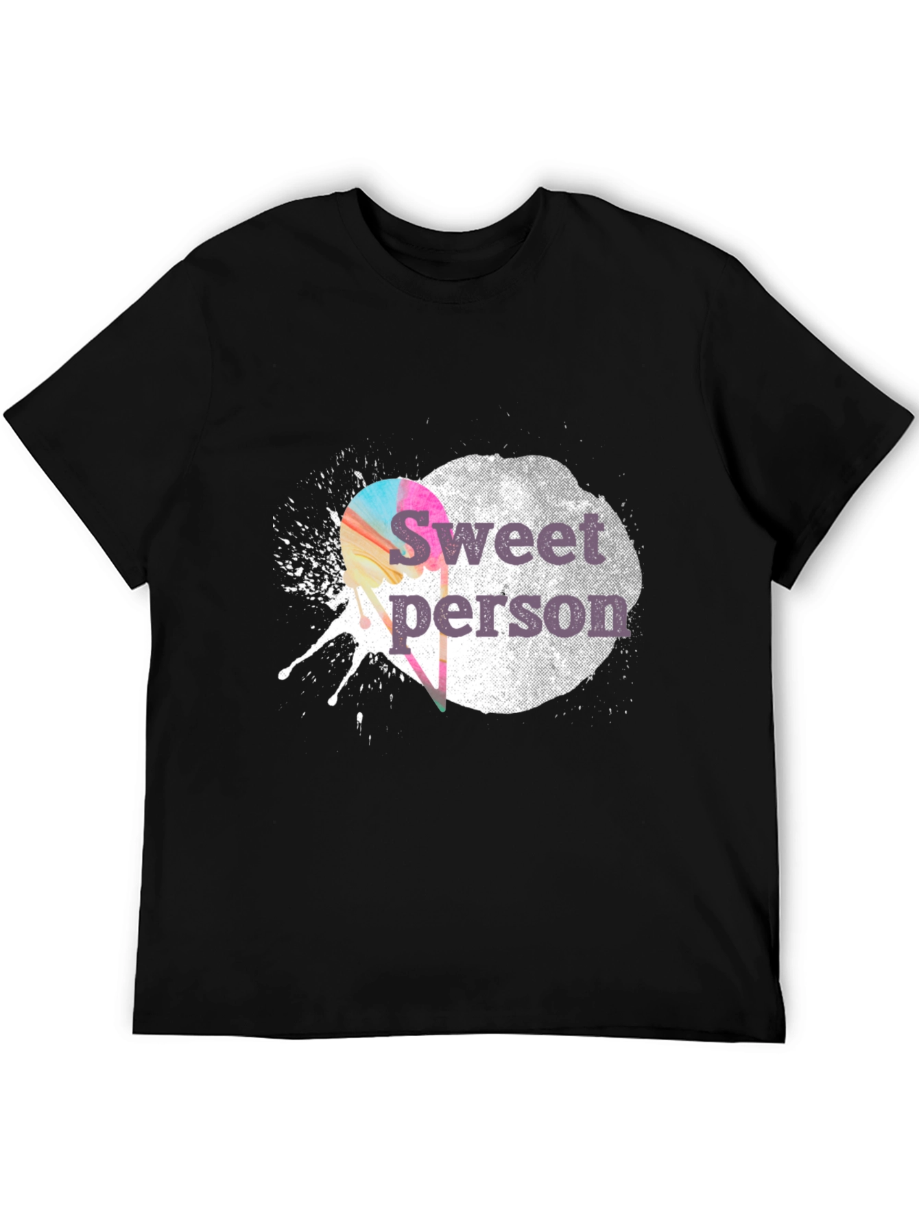 Black Sweet Person Graphic Tee - Soft Cotton Blend view 5