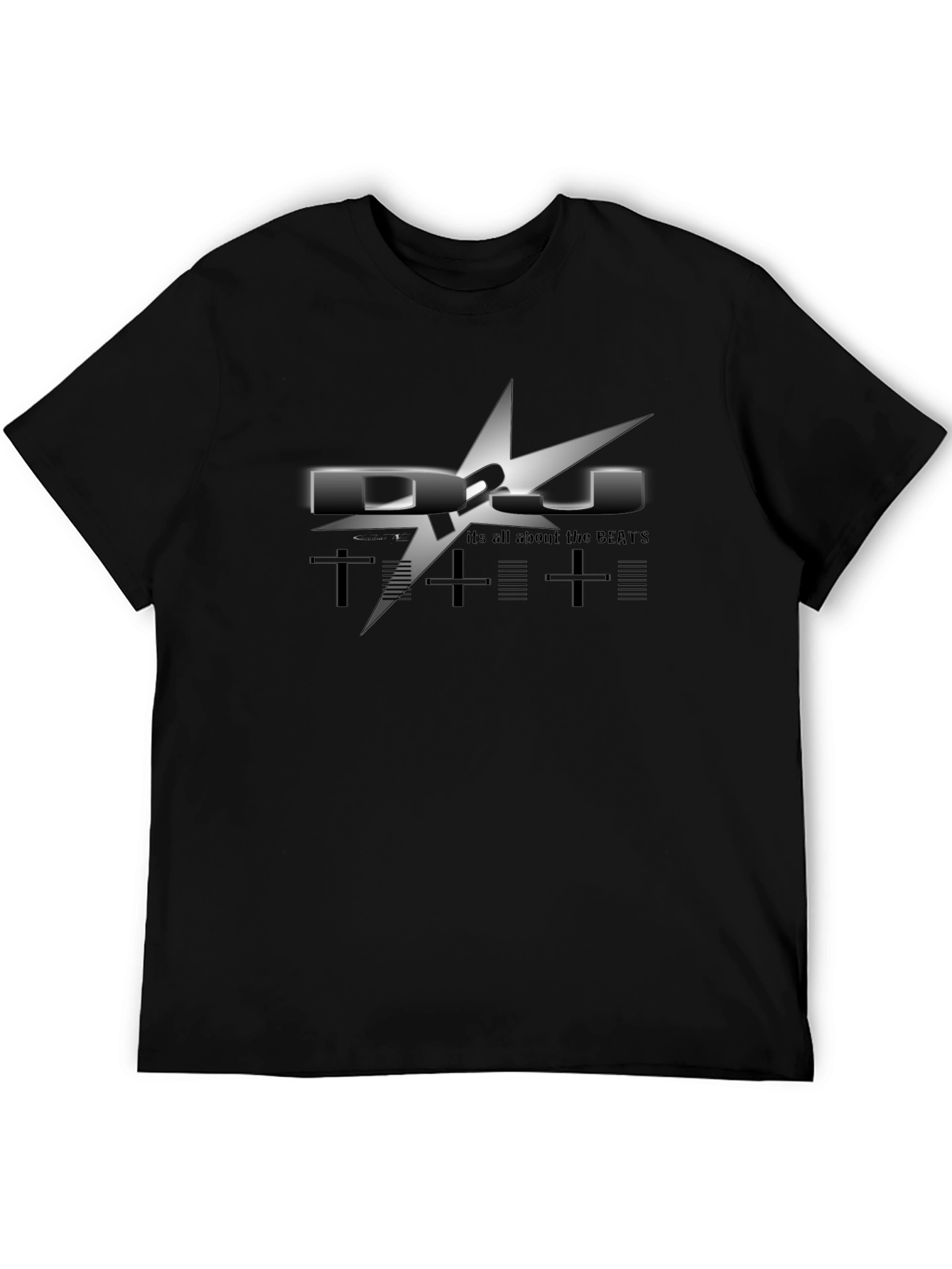 Black DJ Beats Graphic Black T-Shirt view 5