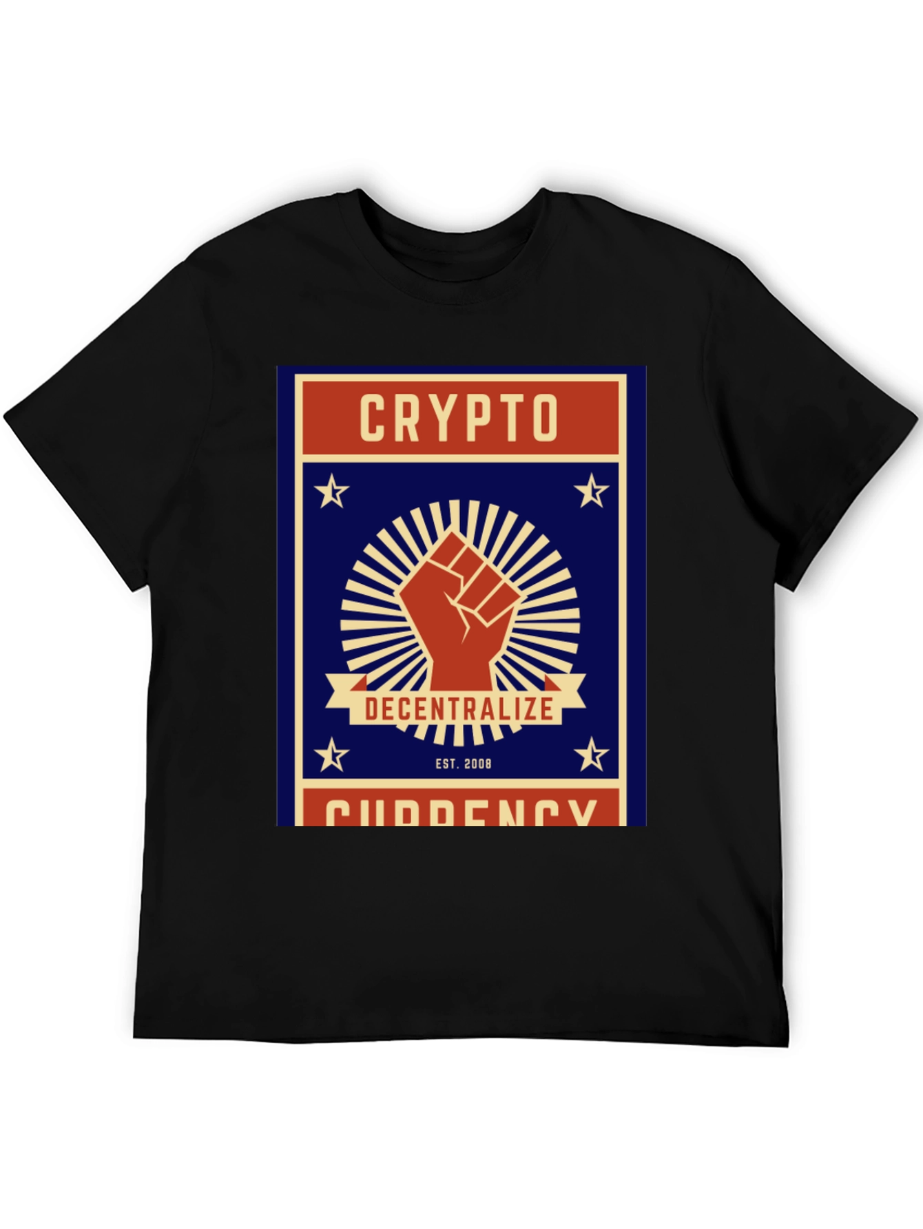 Black Crypto Decentralize T-Shirt - Black Cotton Graphic Tee view 5