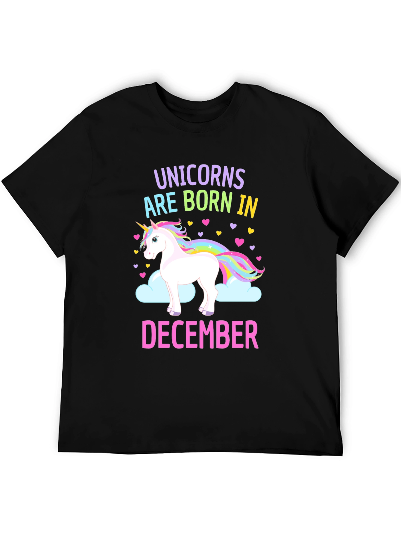 Black Unicorn December Birthday T-Shirt view 5