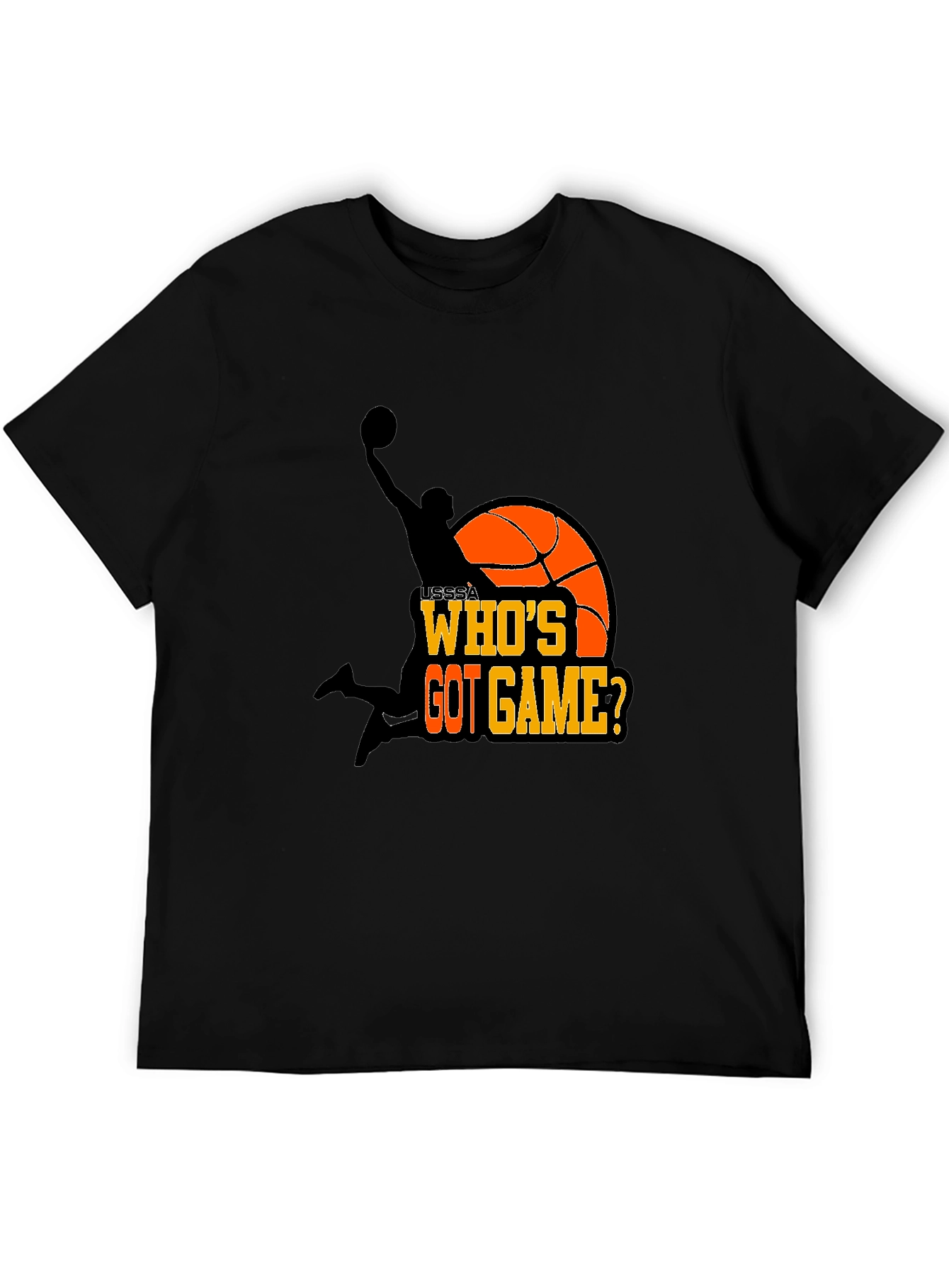 Black Who's Got Game? Basketball T-Shirt view 5