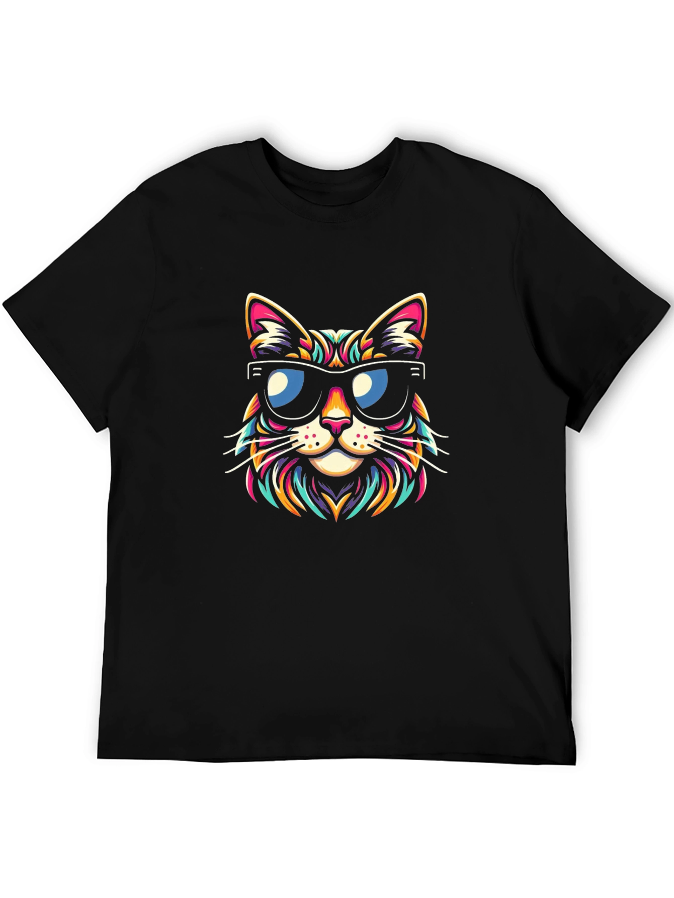 Black Cool Cat Graphic T-Shirt view 5