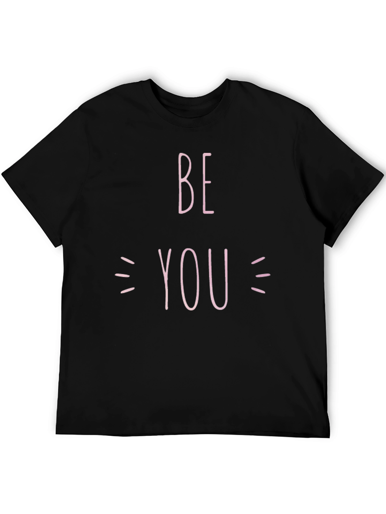 Black Be You T-Shirt - Trendy Short Sleeve Crew Neck Tee view 5