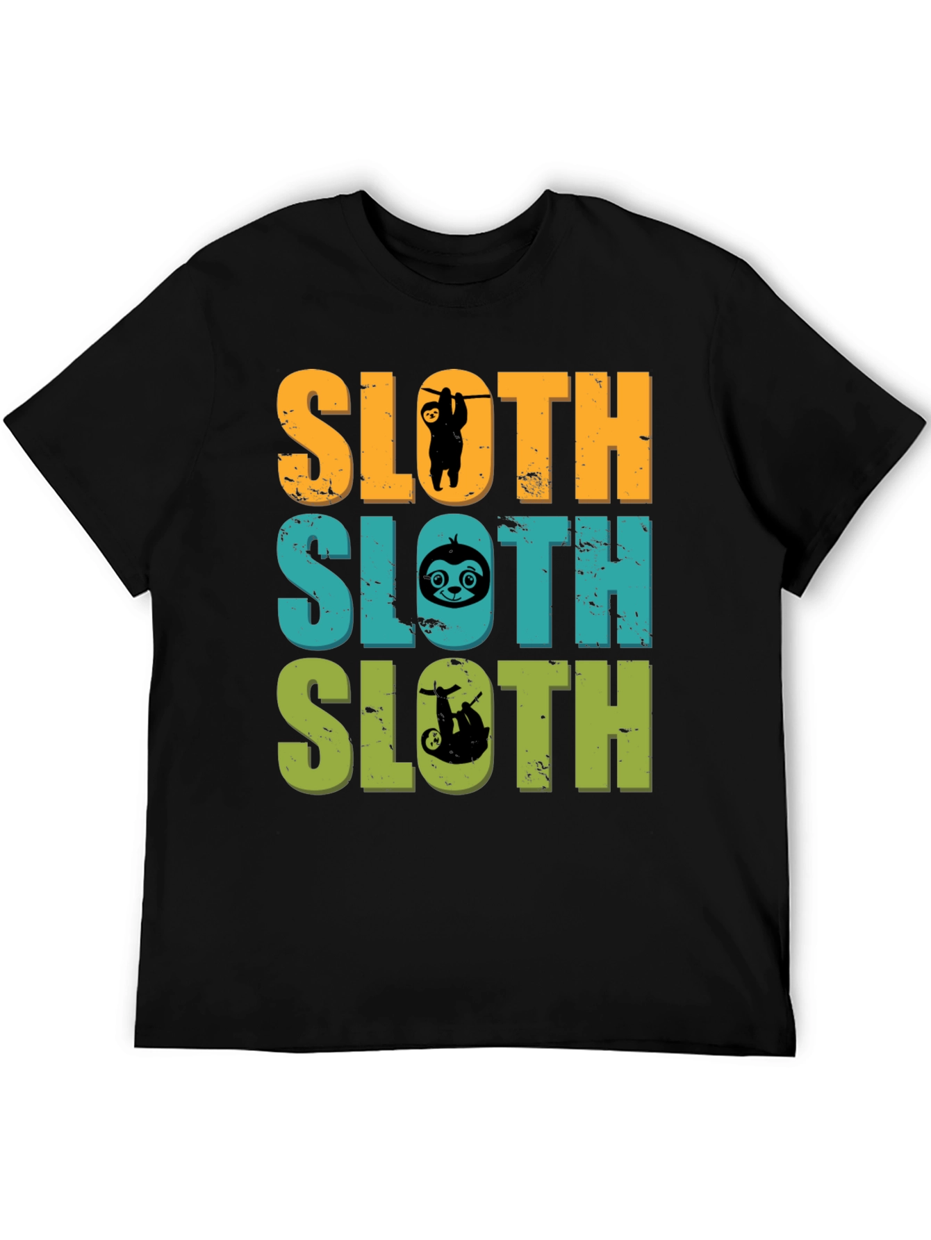 Black Sloth Lover T-Shirt Funny Animal Tee Men's view 5