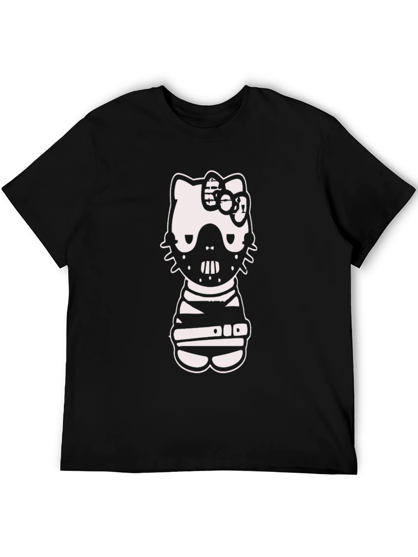 Black Hello Kitty Hannibal Lecter T-Shirt view 5