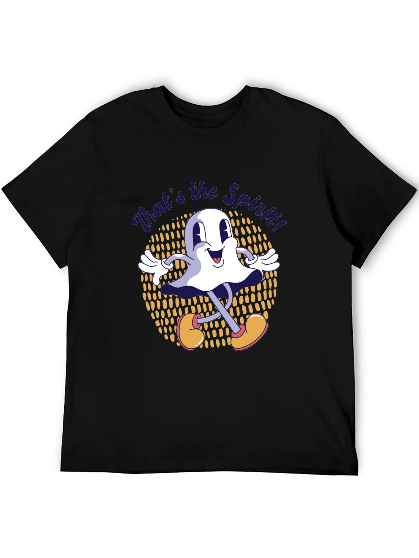 Black Retro Cartoon Ghost T-Shirt - That's the Spirit! view 5
