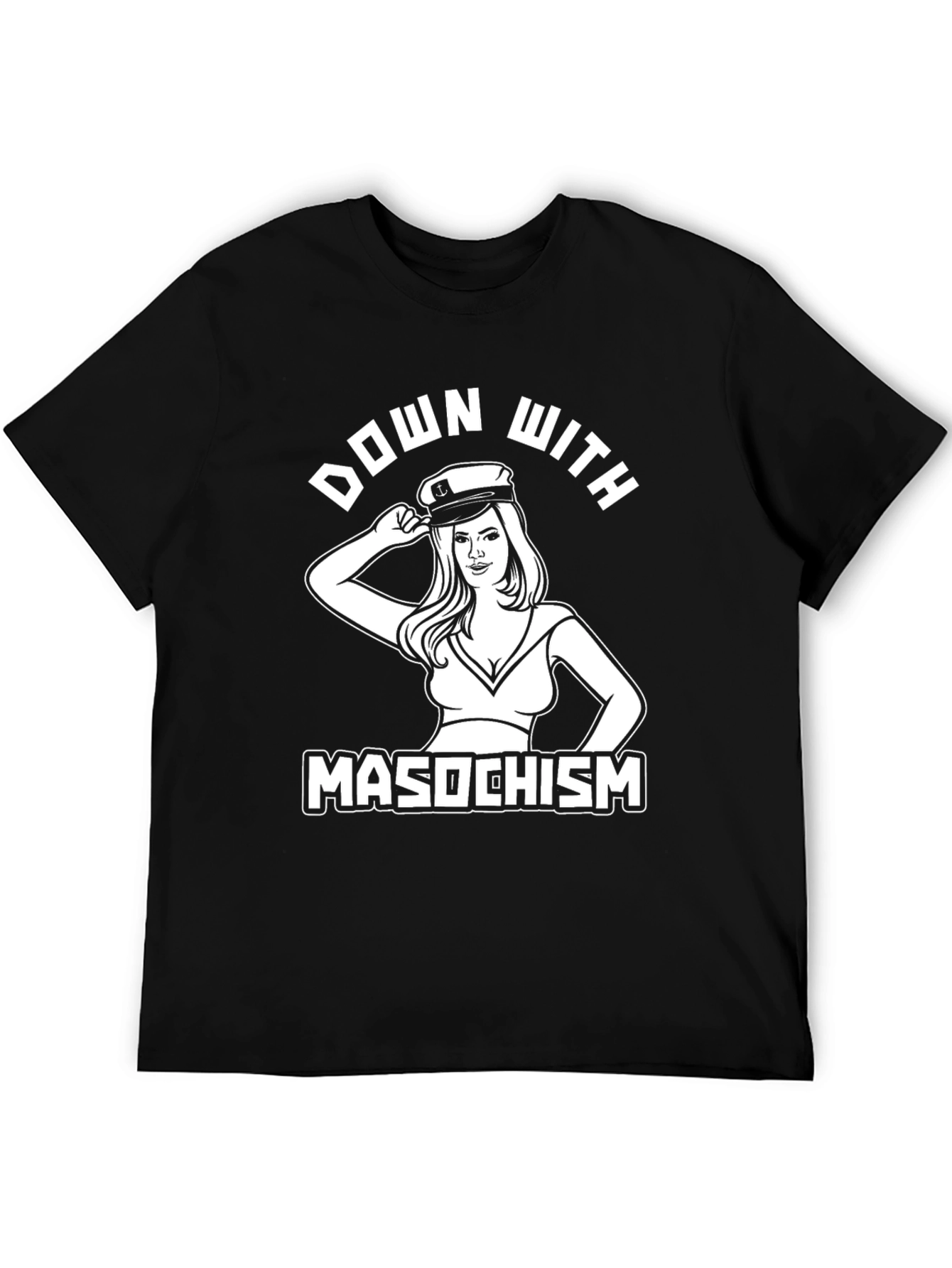 Black Down With Masochism Graphic Tee view 5