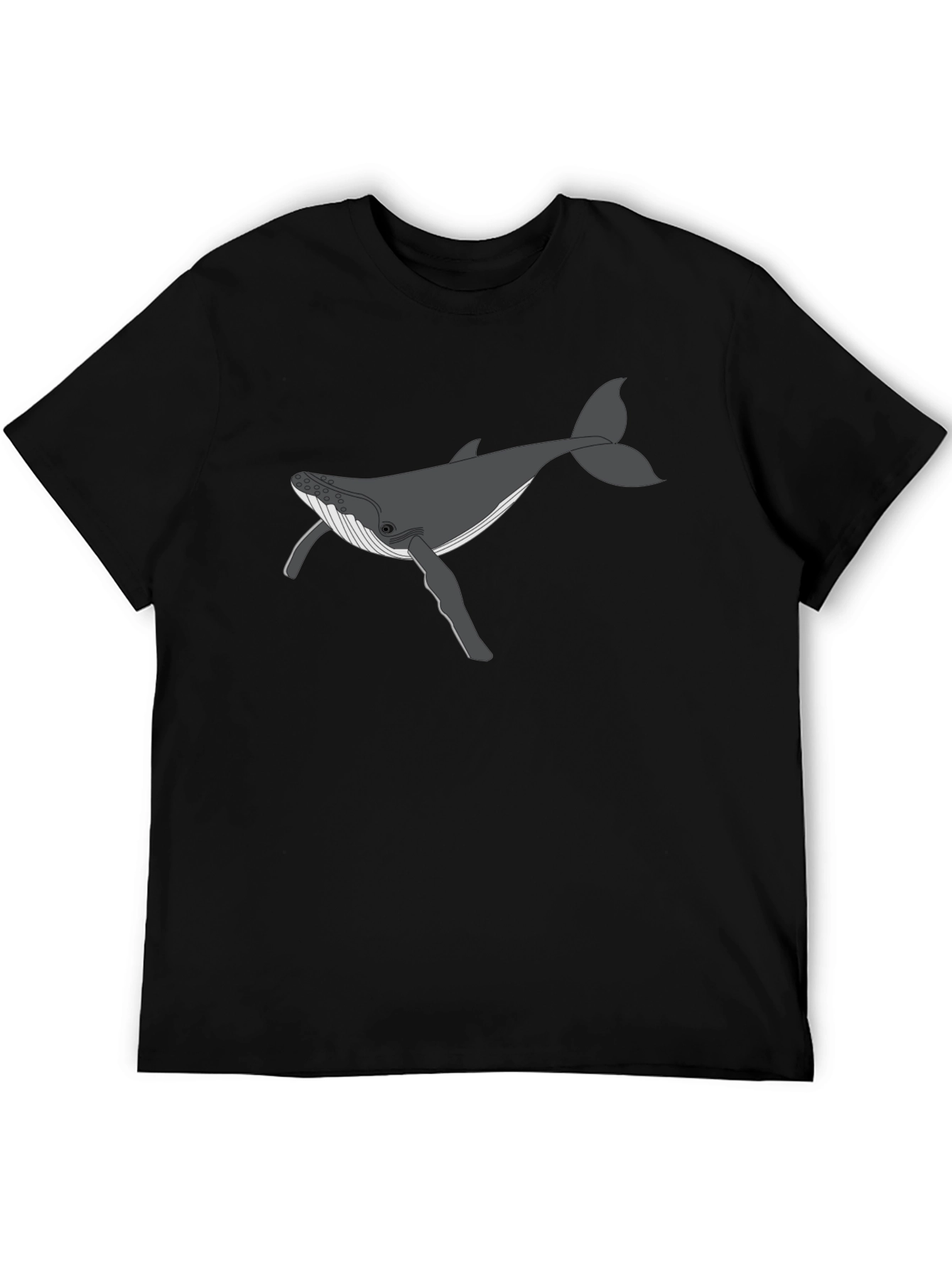 Black Whale Graphic Tee - Black Casual T-Shirt view 5