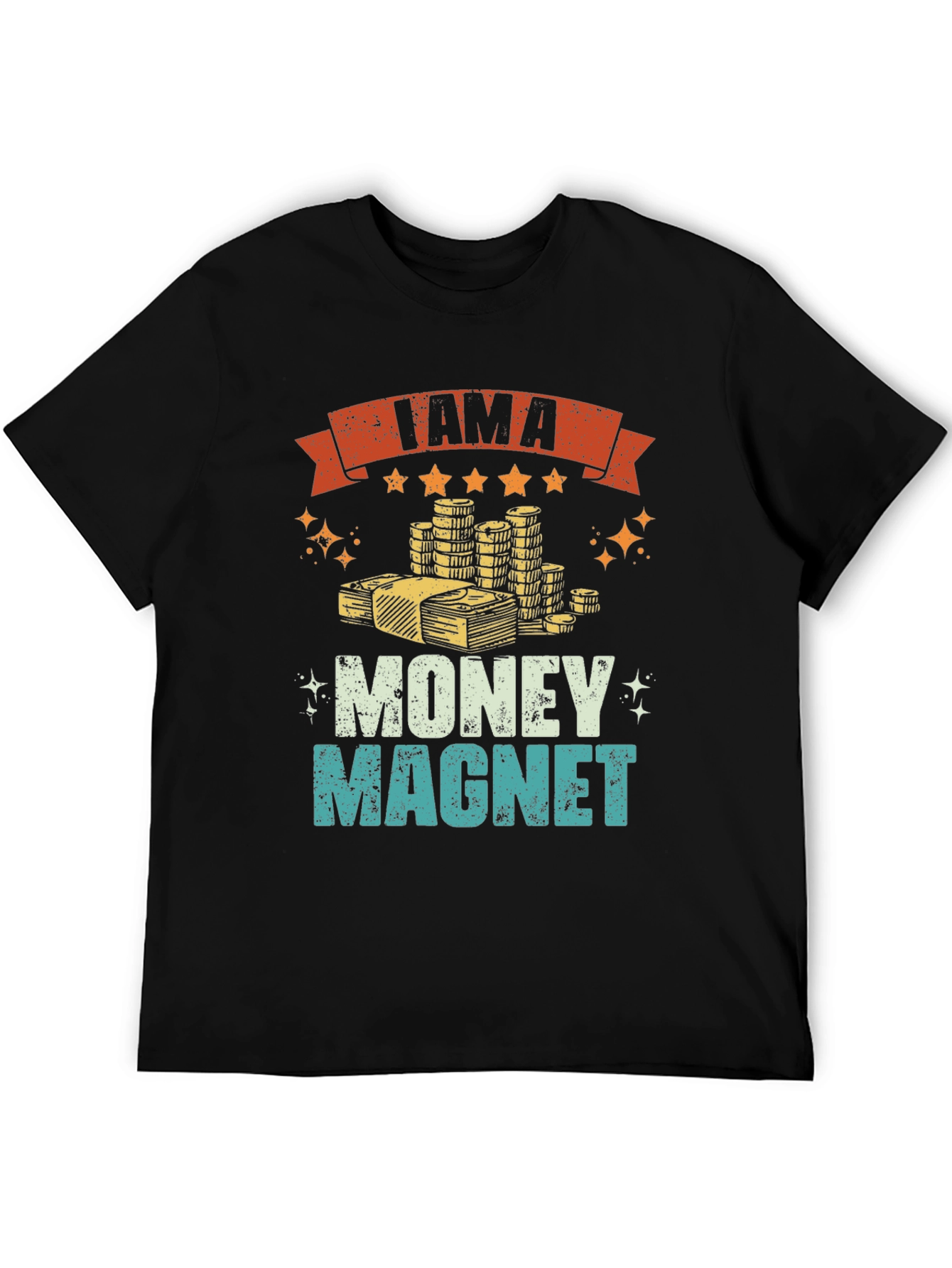 Black I am a Money Magnet Graphic Tee view 5