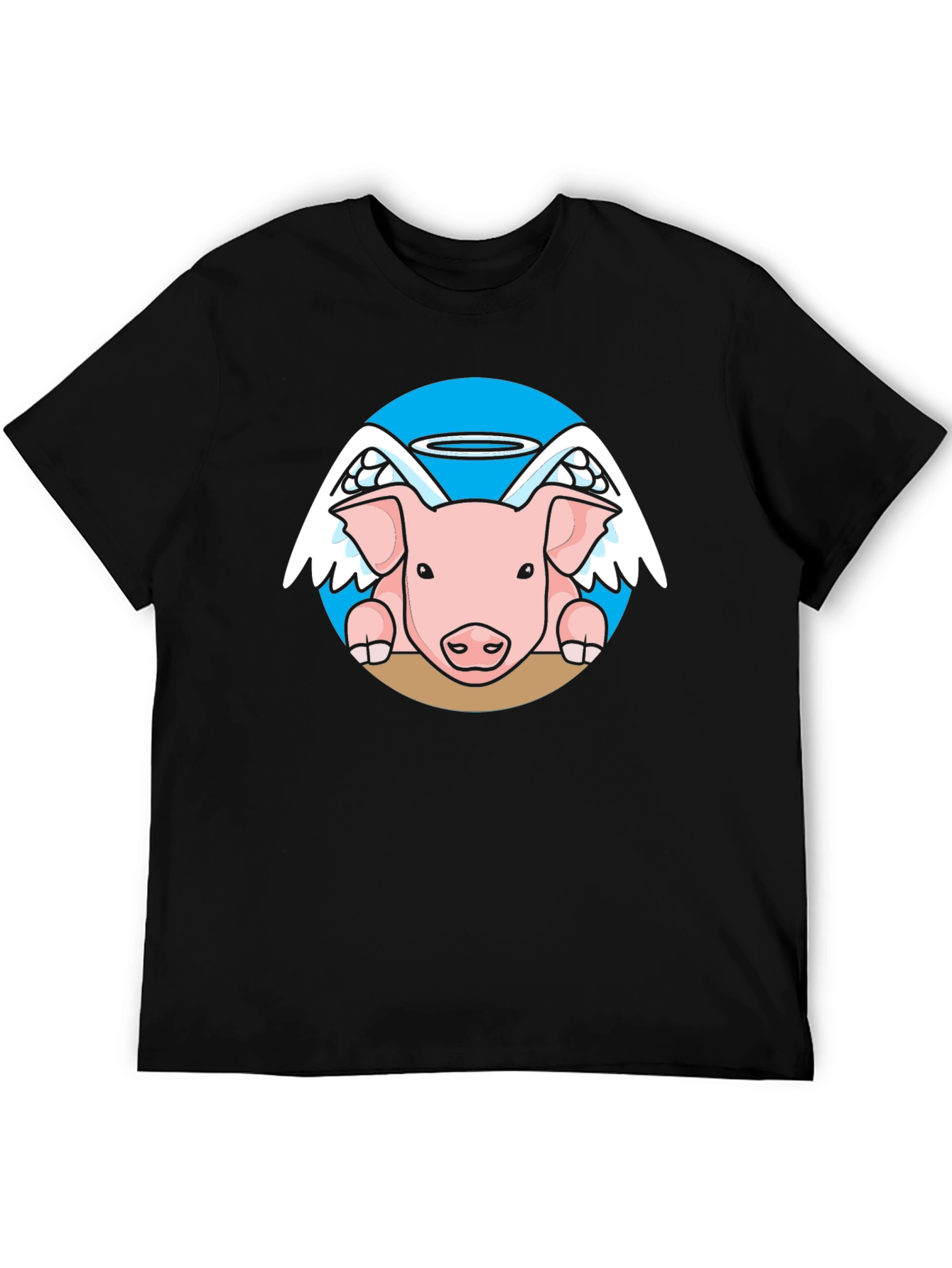 Black Angel Pig Black T-Shirt view 5