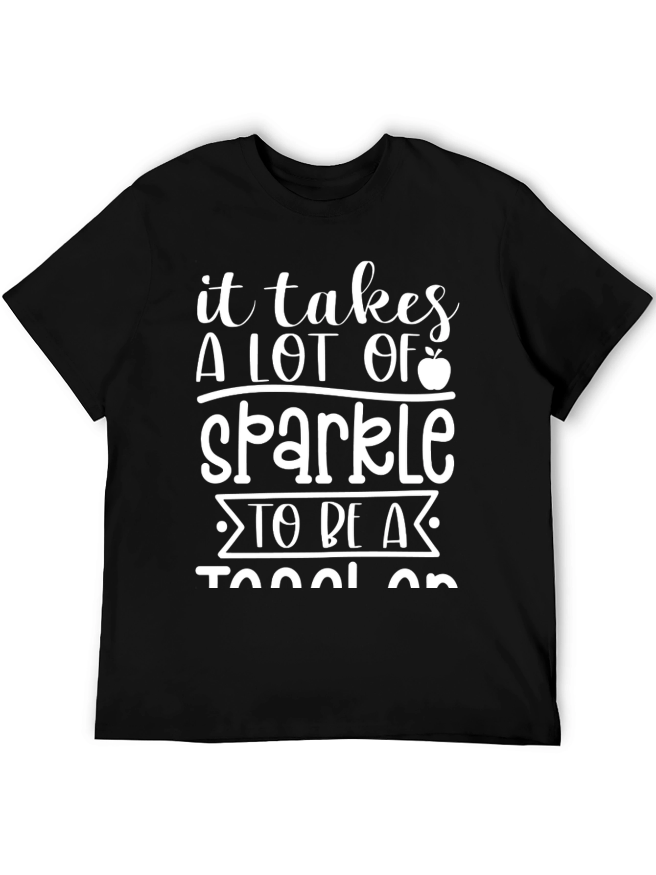 Black Sparkle Teacher T-Shirt view 5