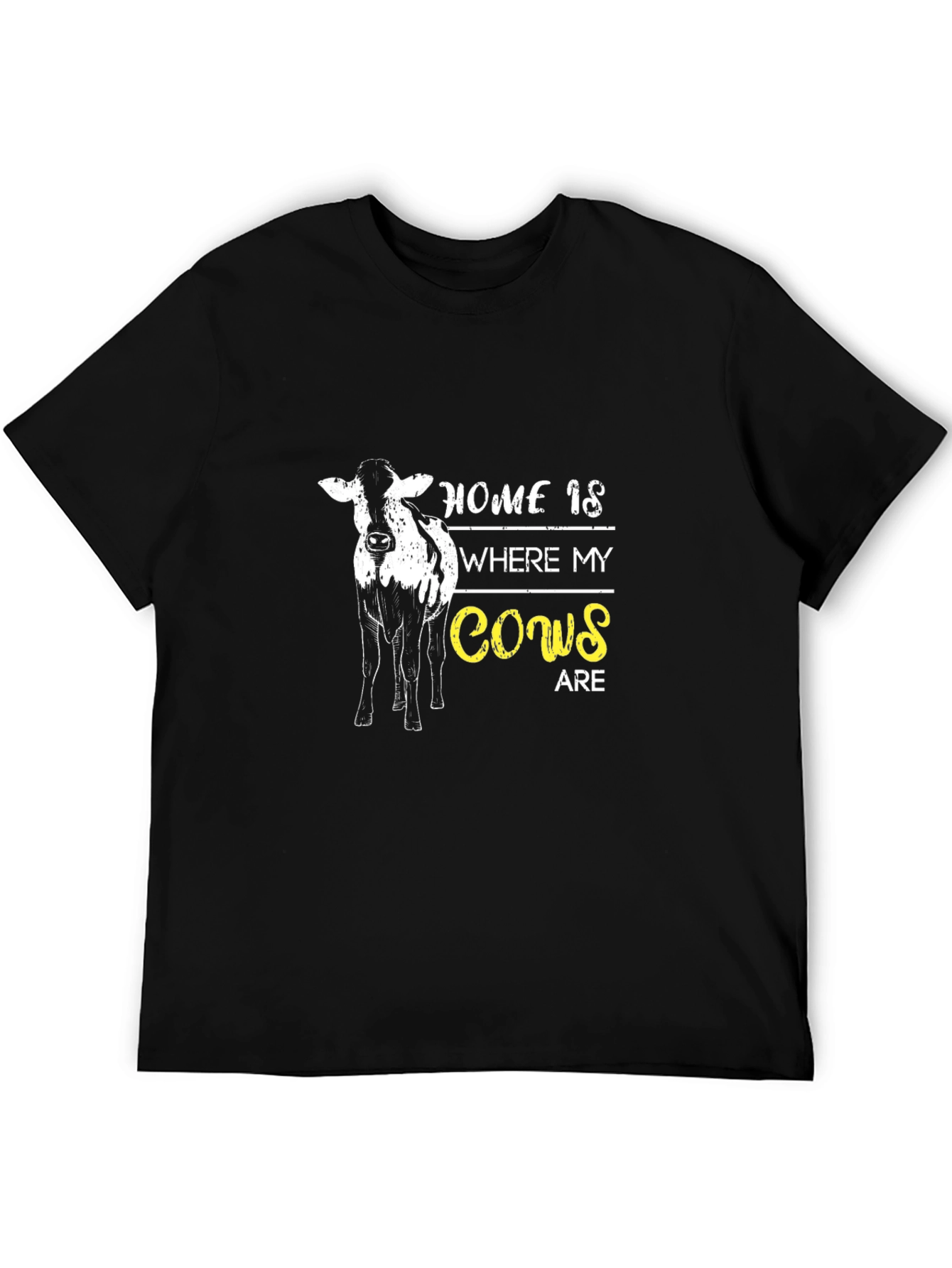 Black Home is Where My Cows Are T-Shirt view 5