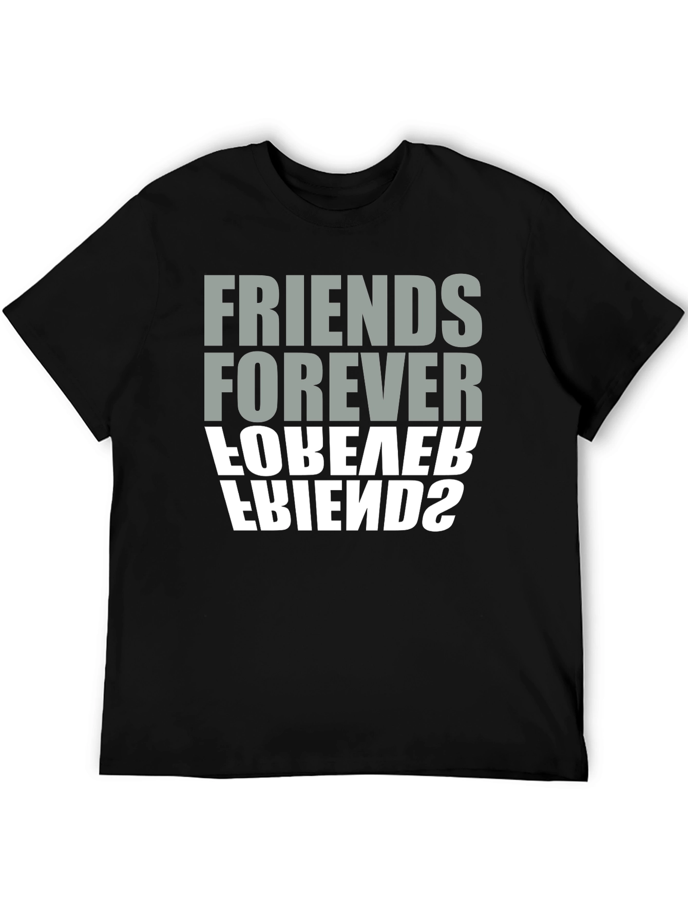 Black Friends Forever Graphic Tee - Black Crew Neck view 5