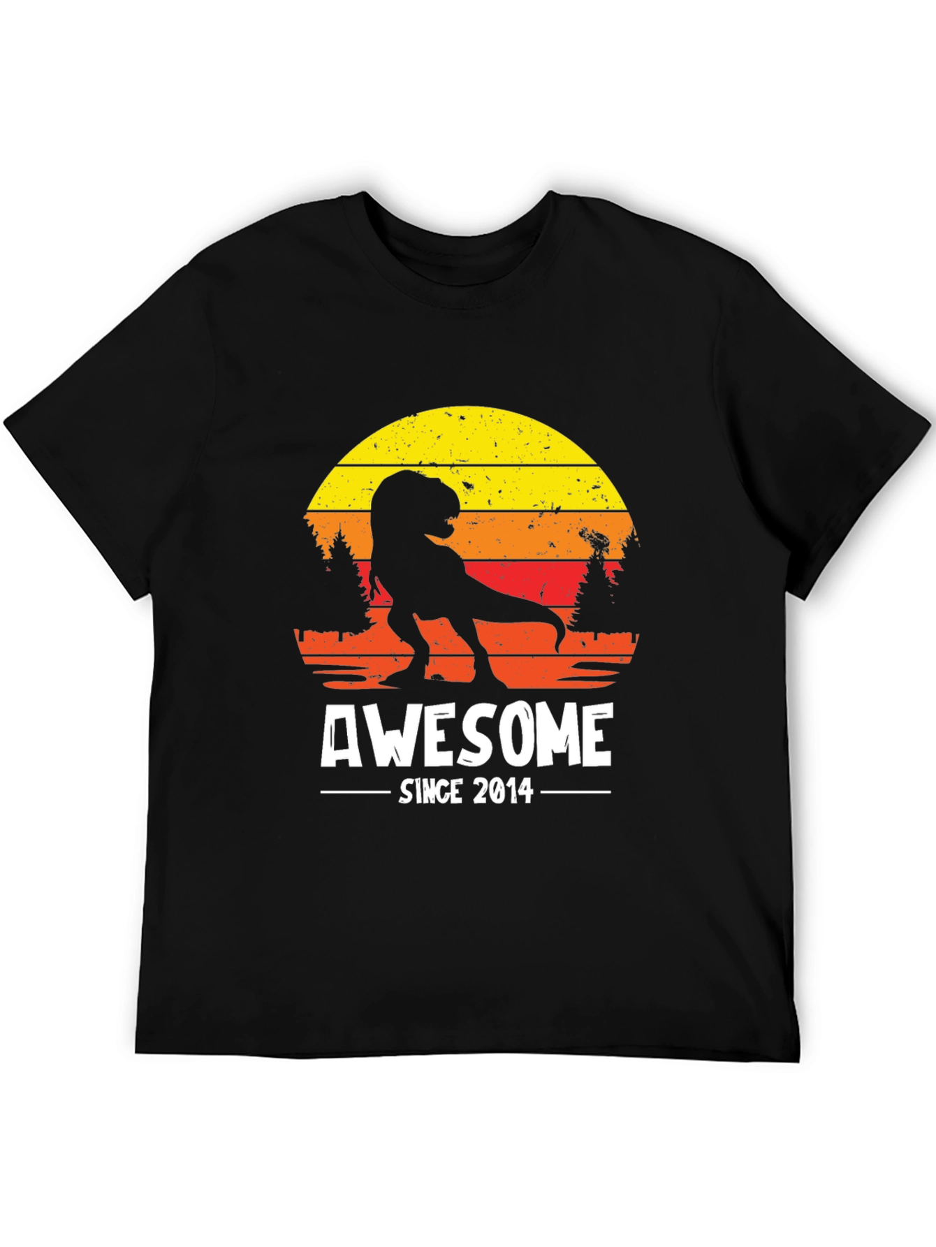 Black Awesome Since 2014 Dinosaur T-Shirt view 5