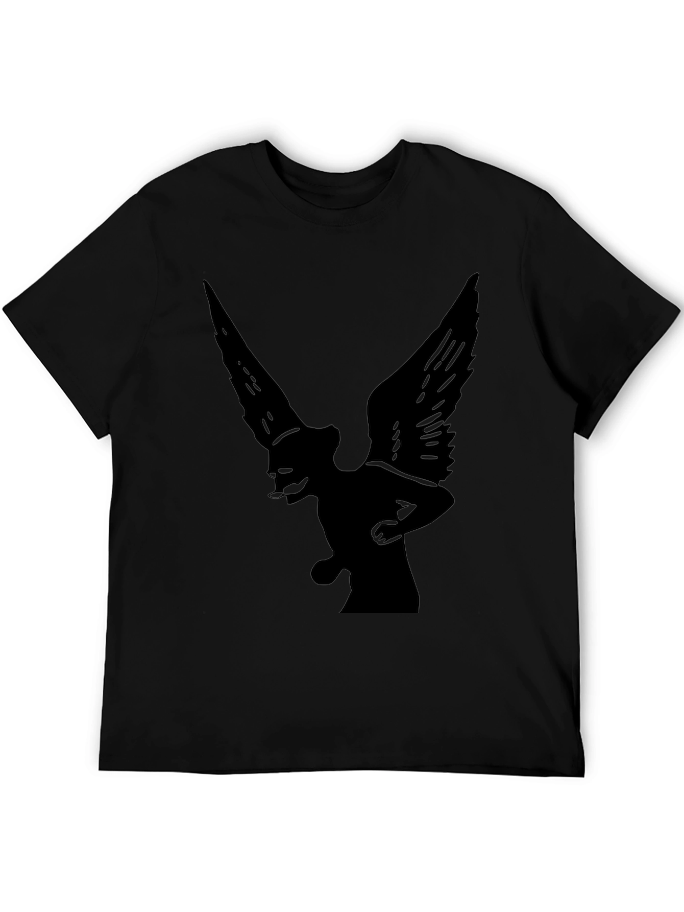 Black Angel Winged T-Shirt - Black Graphic Tee view 5