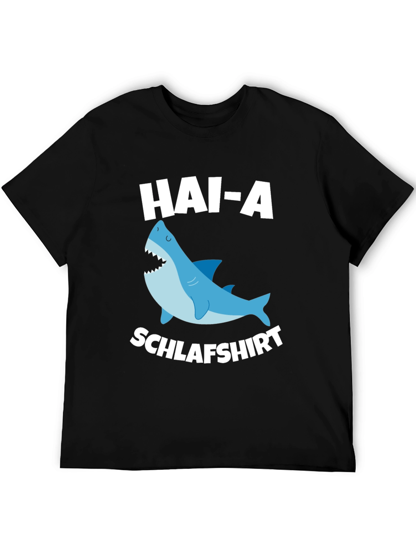 Black Funny Shark T-Shirt - Hai-A Schlafshirt view 5