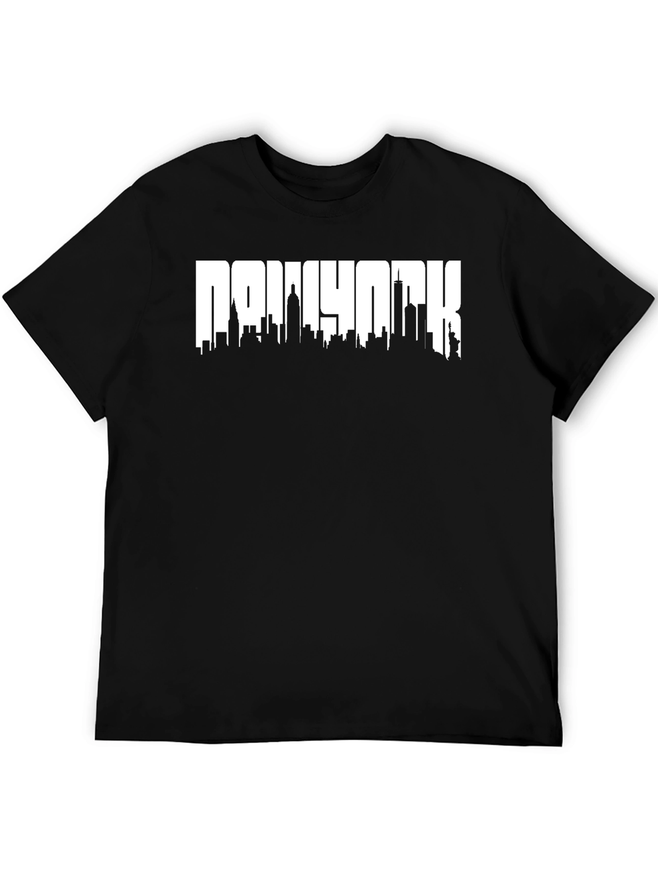 Black New York Skyline Graphic Tee - Men's Black T-Shirt view 5