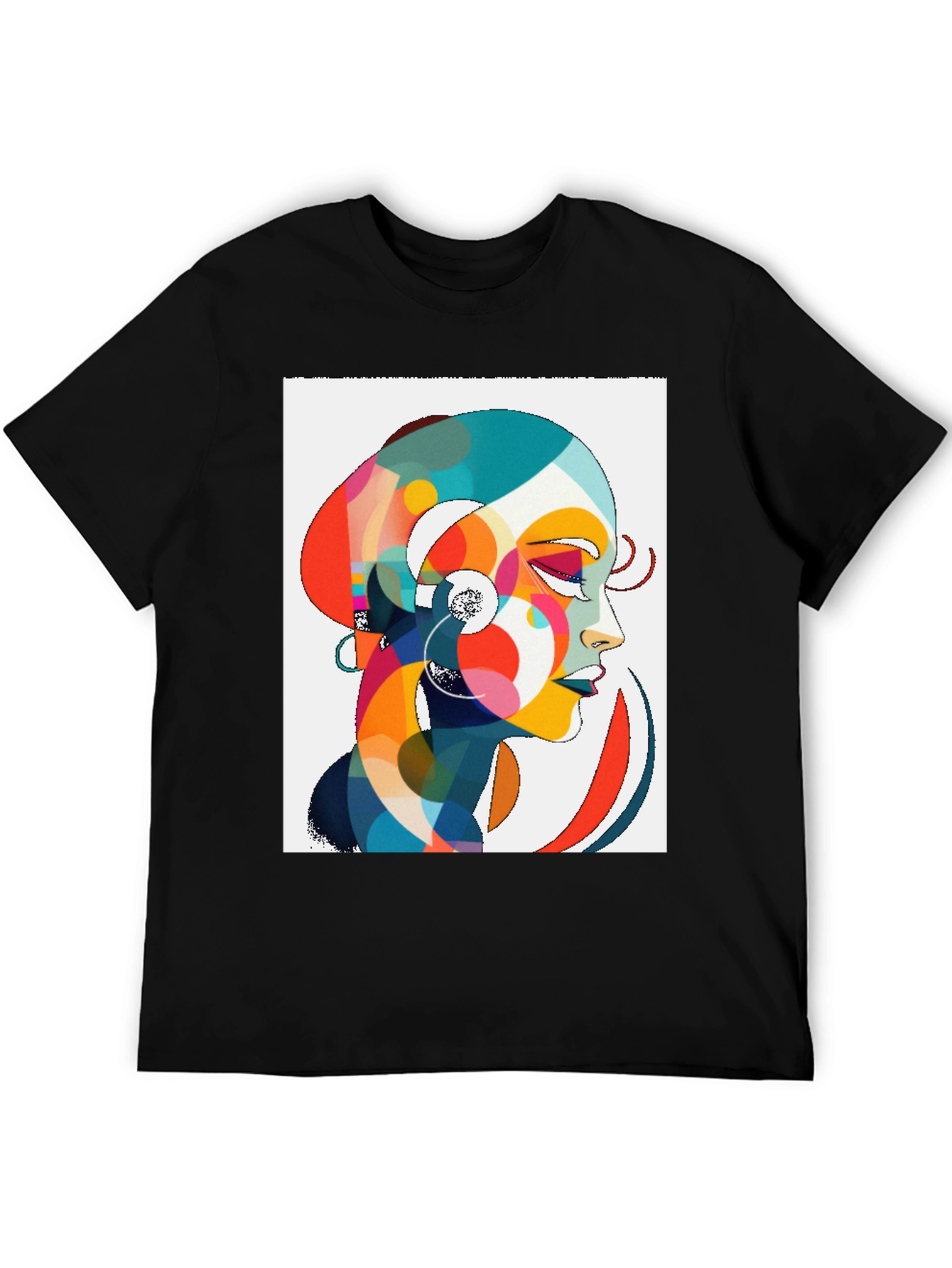 Black Abstract Woman Graphic Tee - Stylish Comfort view 5