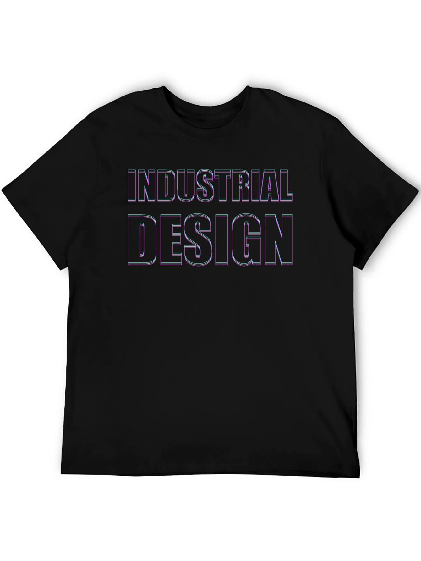 Black Industrial Design Graphic Tee - Modern Style view 5