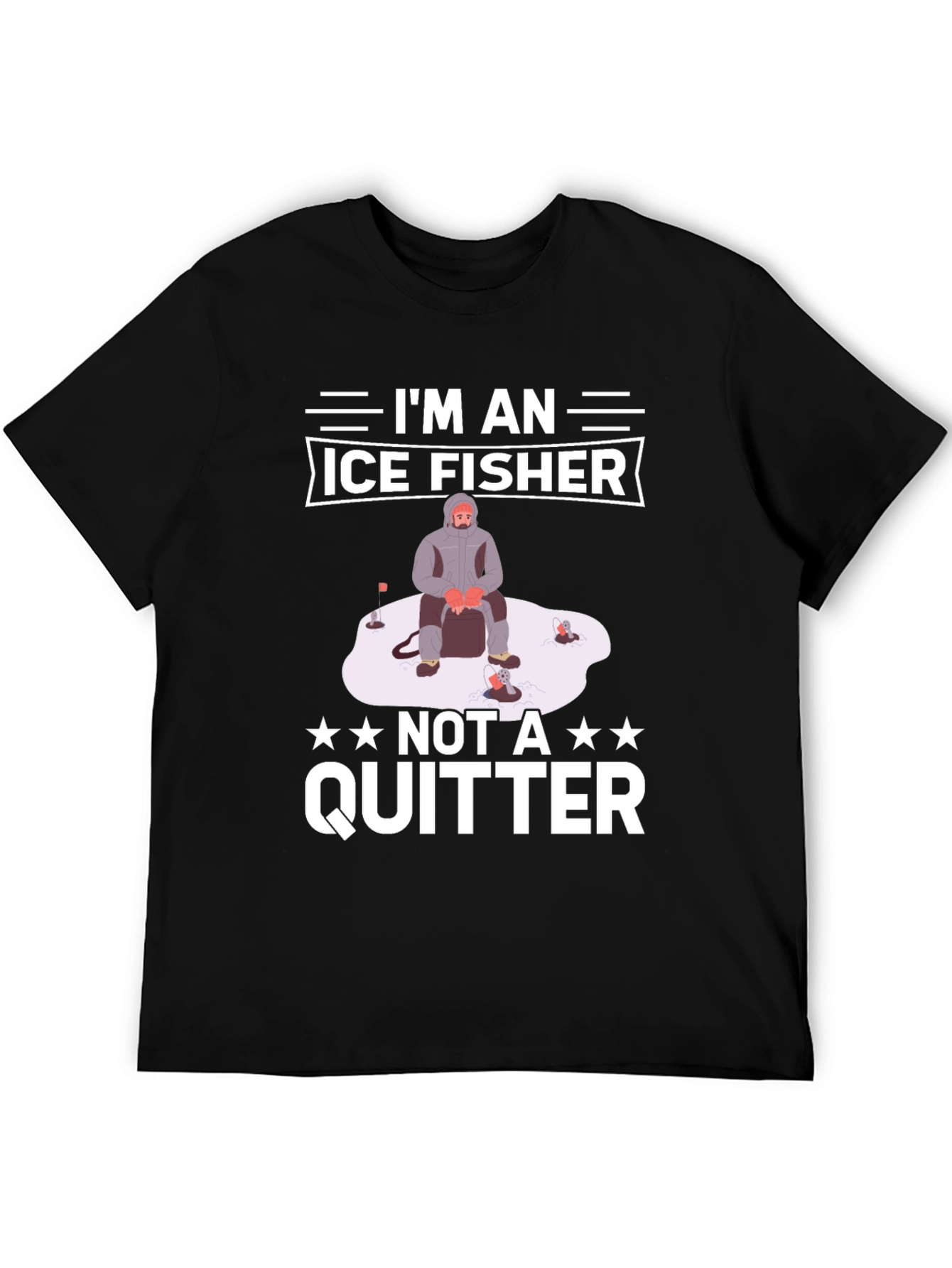 Black Ice Fisher T-Shirt - Not A Quitter! view 5