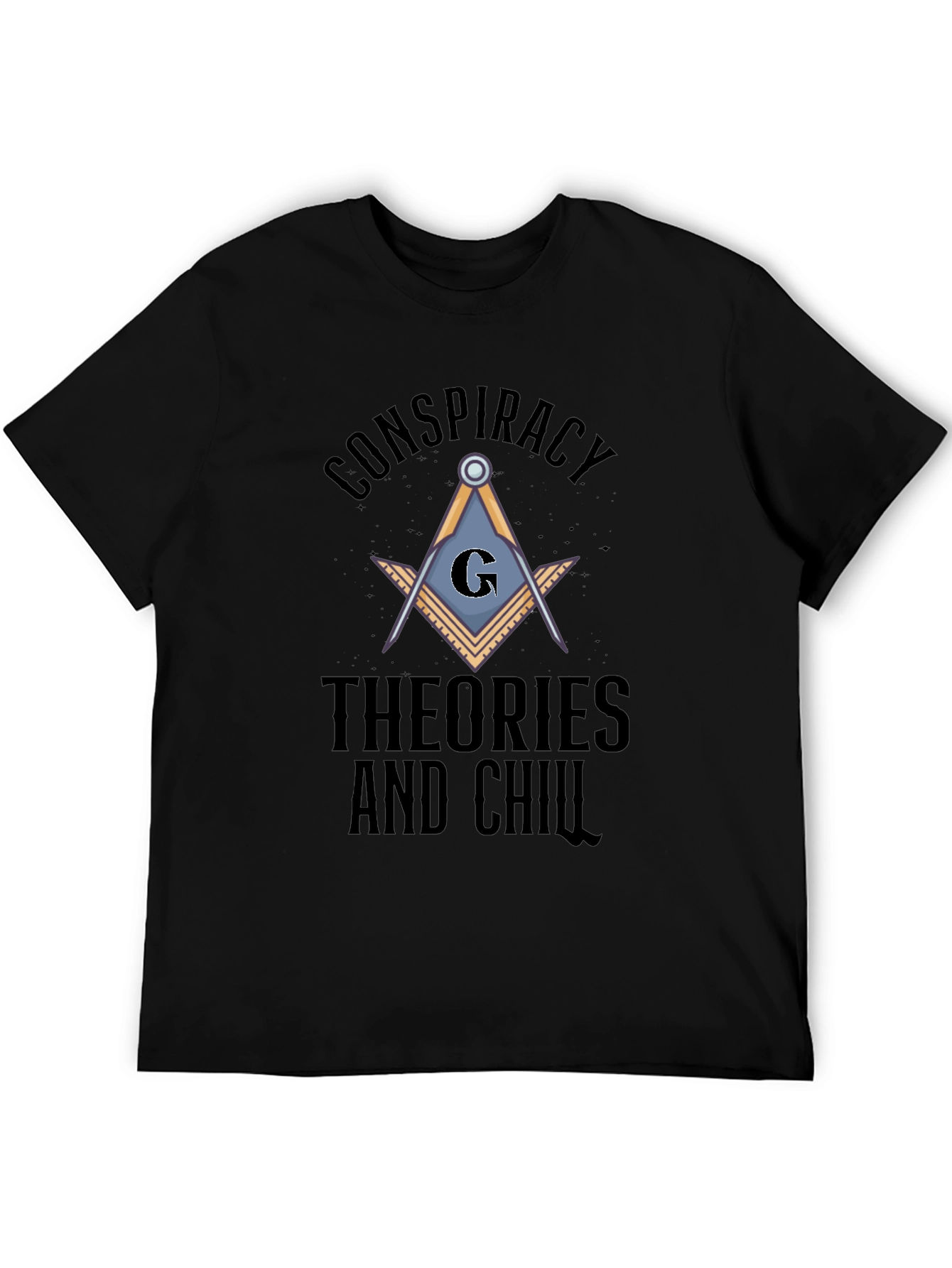 Black Conspiracy Theories and Chill Graphic T-Shirt view 5