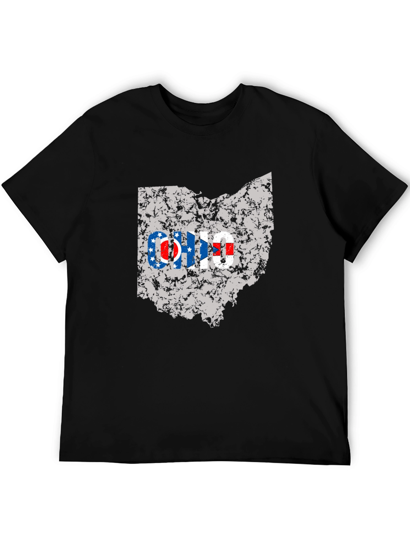 Black Ohio State Flag Distressed Graphic Tee view 5