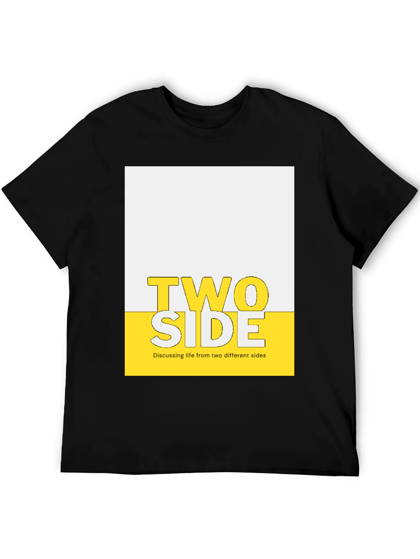 Black Two Side Graphic Print T-Shirt view 5