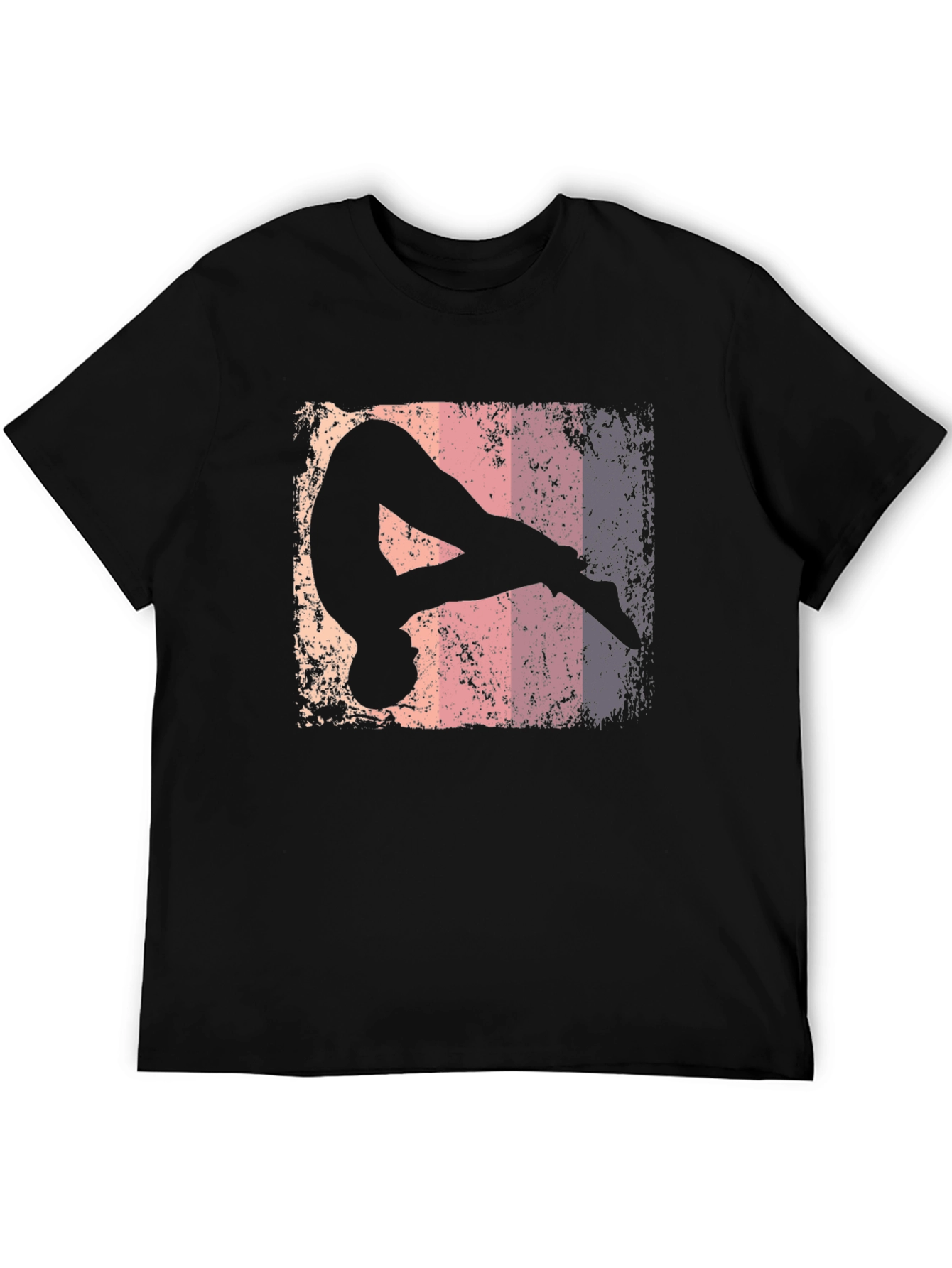 Black Retro Gymnastics Silhouette Graphic Tee view 5