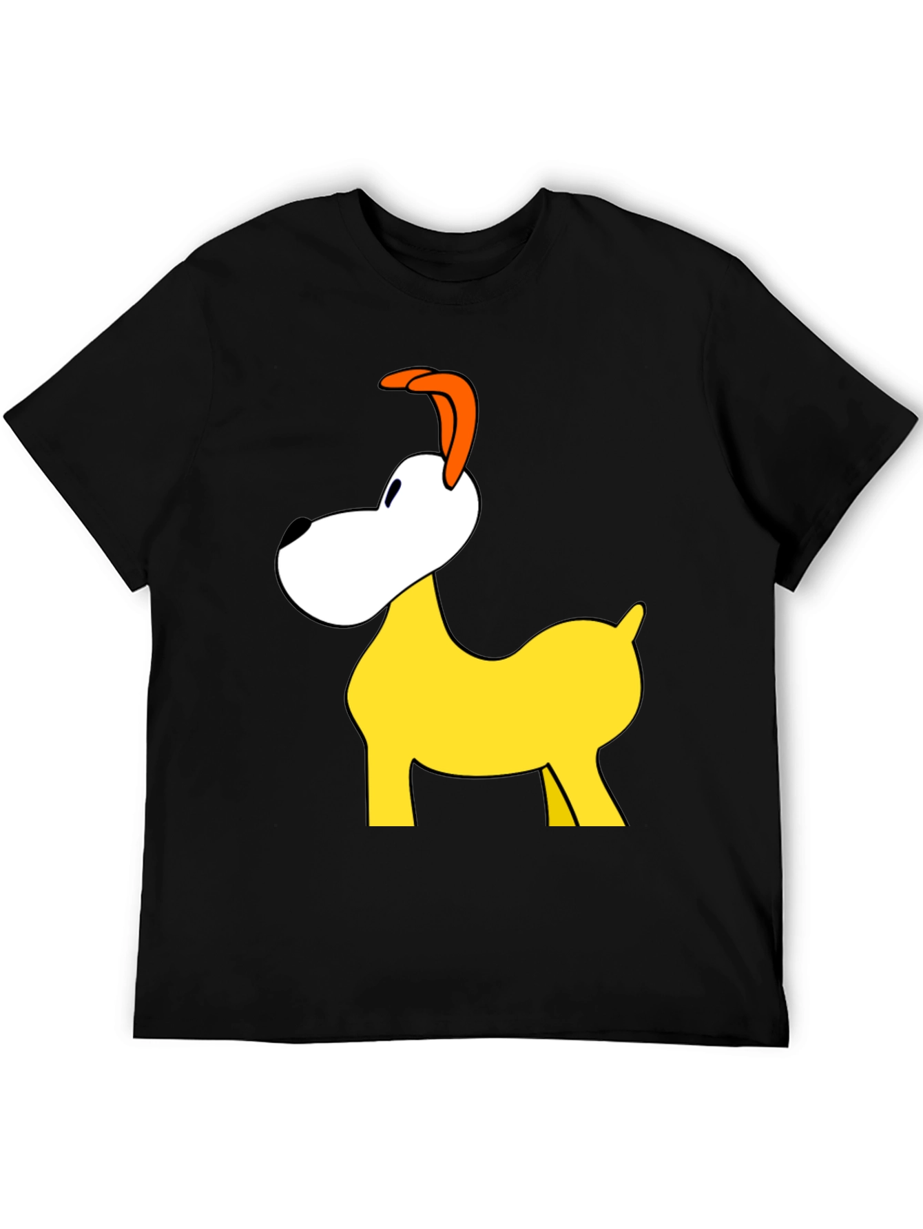 Black Cartoon Dog Graphic Tee - Black Cotton Blend Shirt view 5