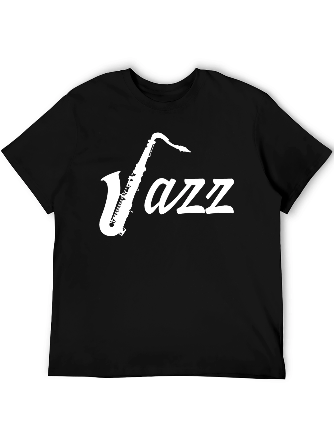 Black Jazz Saxophone Graphic T-Shirt - Black view 5